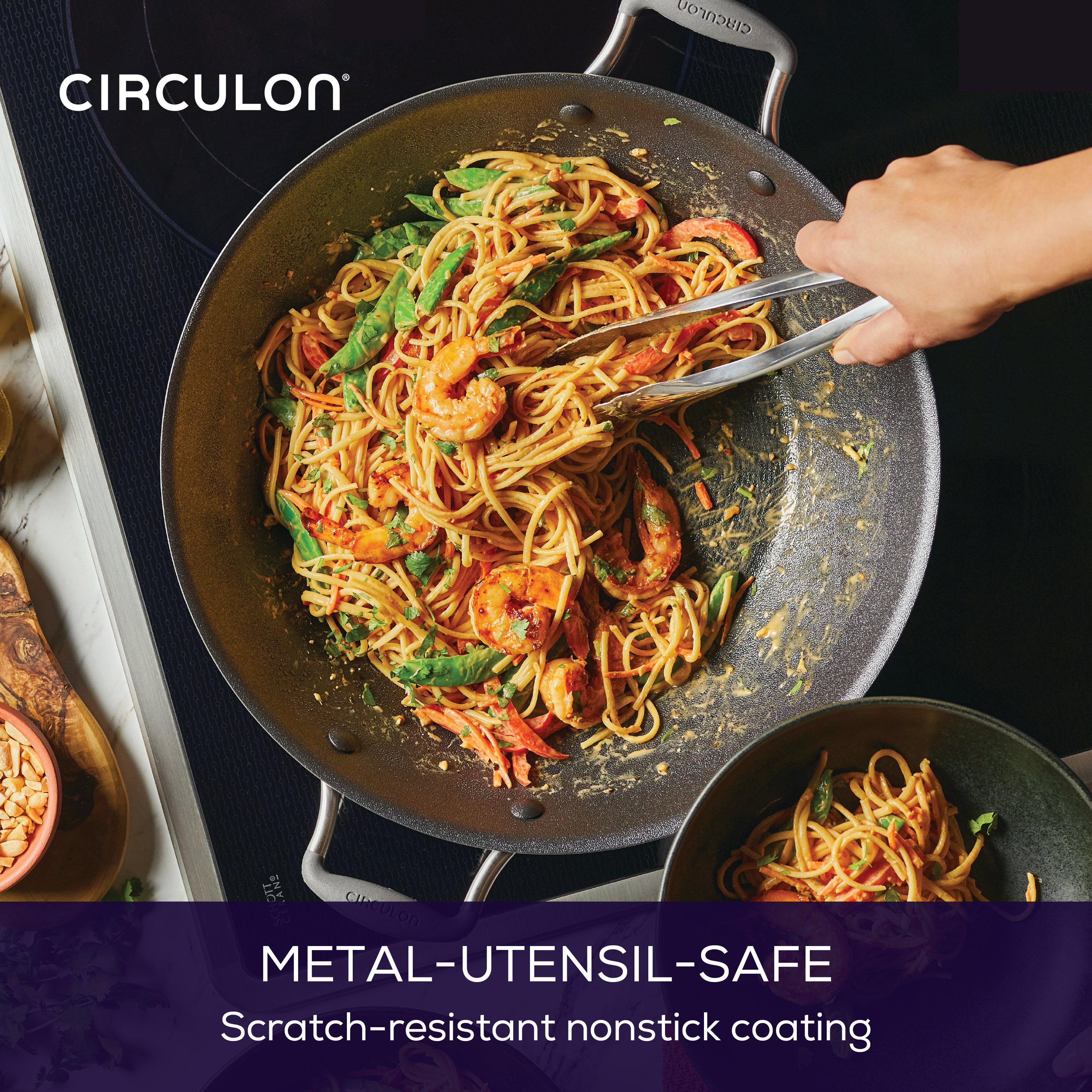 circulon-a1-scratchdefense-14-inch-nonstick-wok-with-lid image 7