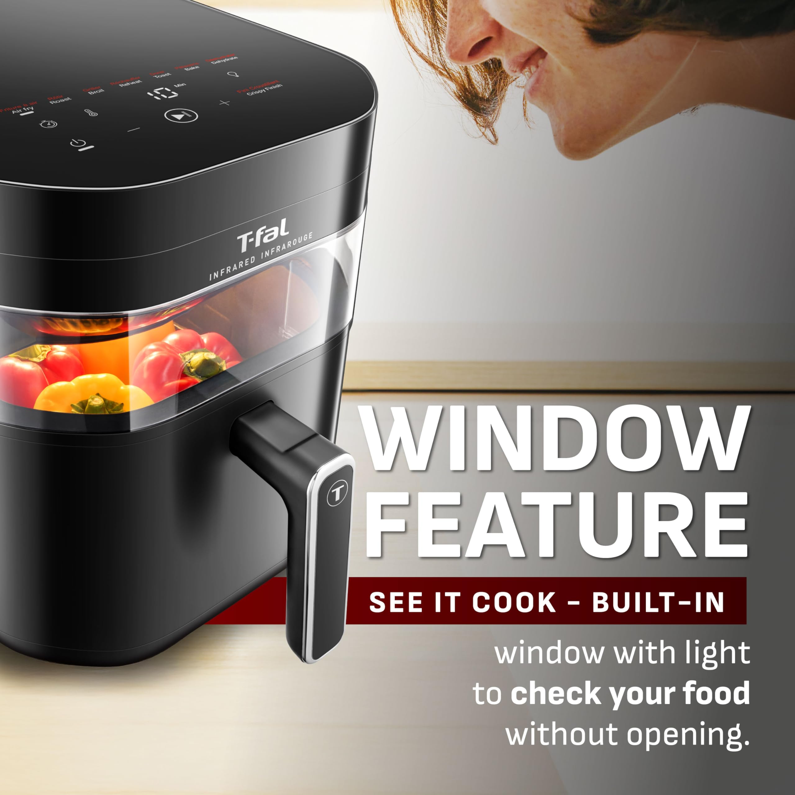 t-fal-infrared-air-fryer-with-dehydrator-8-cooking-functions-1800w-black image 4