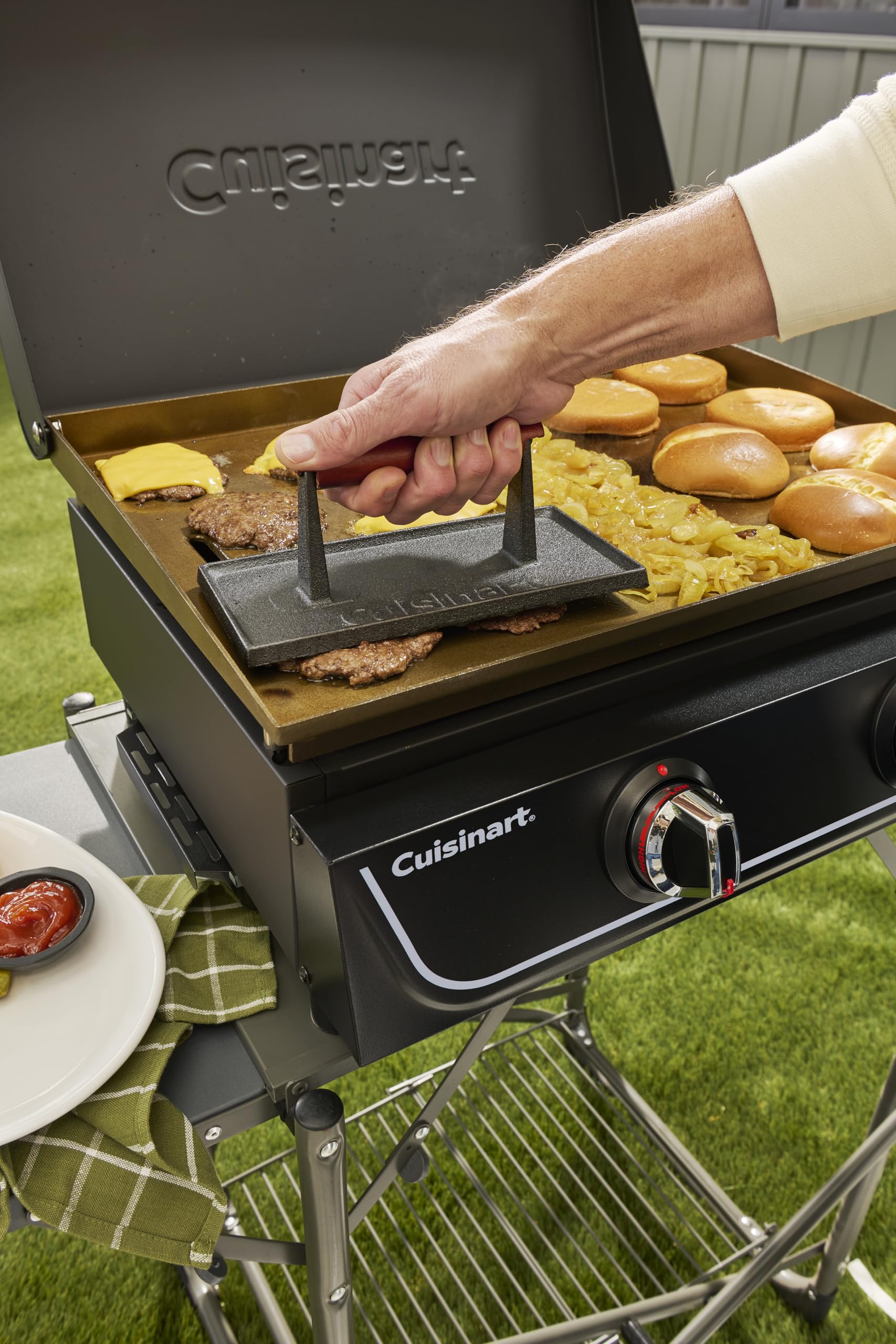 cuisinart-cast-iron-grill-press-with-wooden-handle-nonstick-rectangle-press-for- image 7