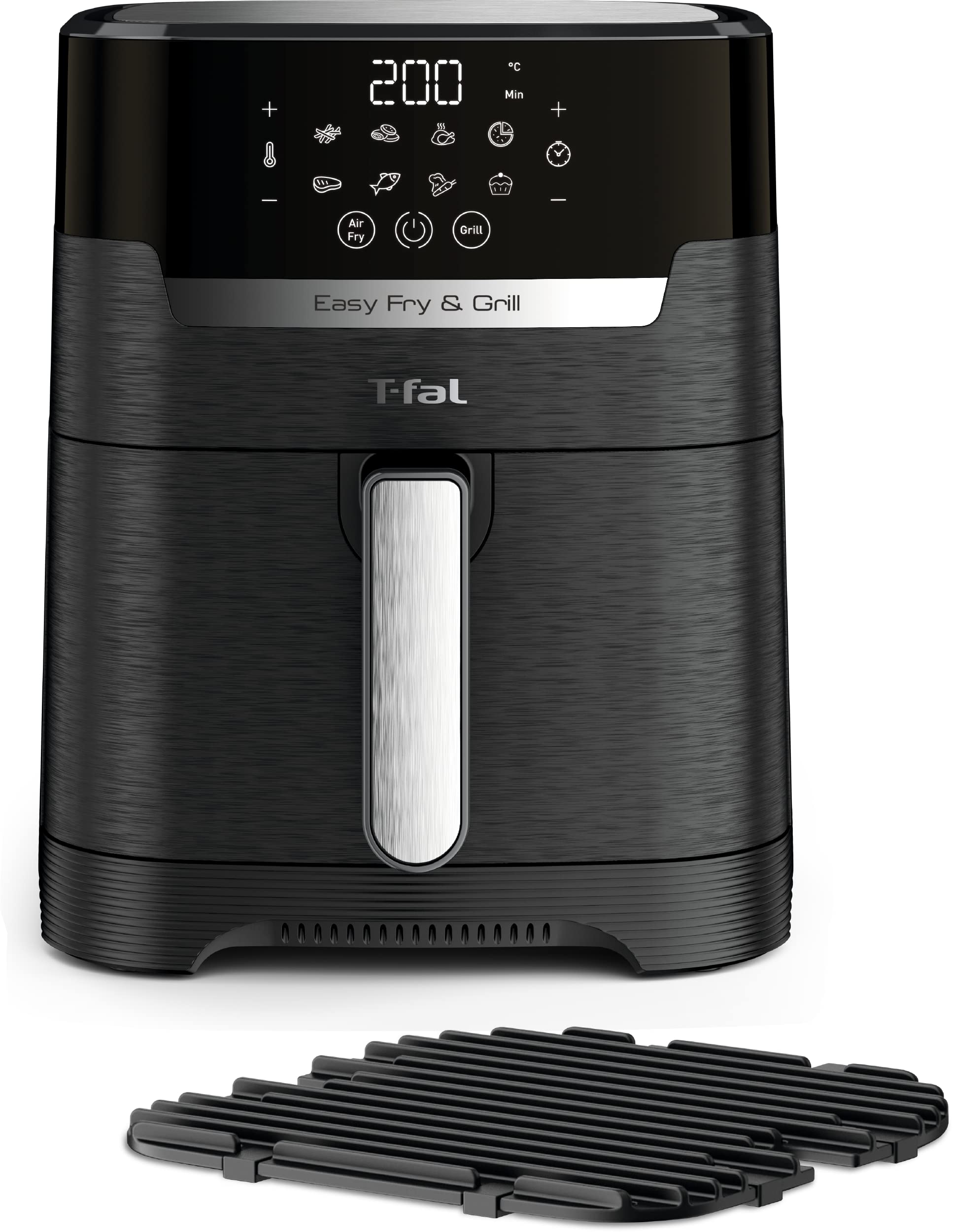 t-fal-air-fryer-grill-combo-digital-2-in-1-4-4-qt-black image 2