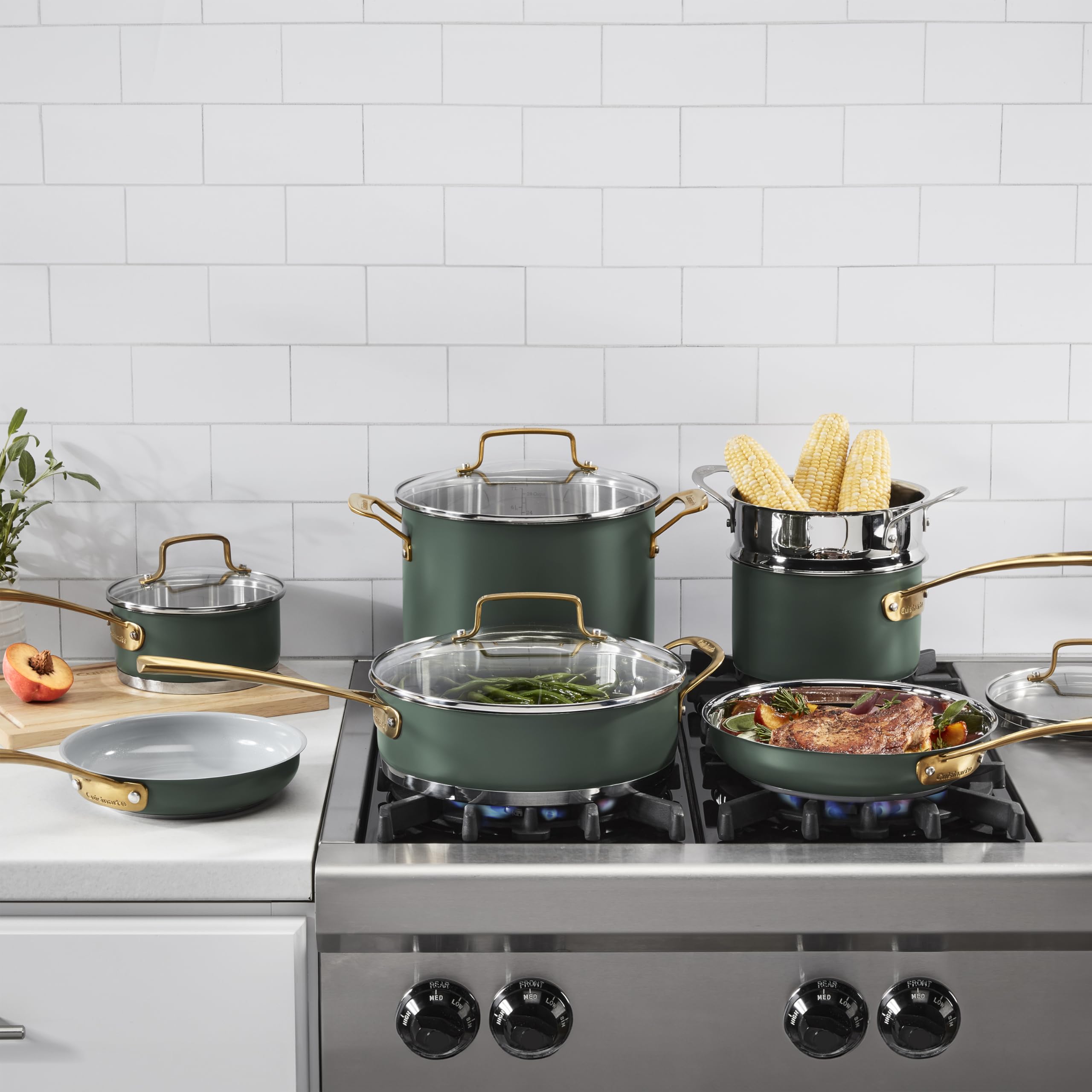 cuisinart-11-piece-stainless-steel-cookware-set-matte-thyme-mt89g-11 image 2