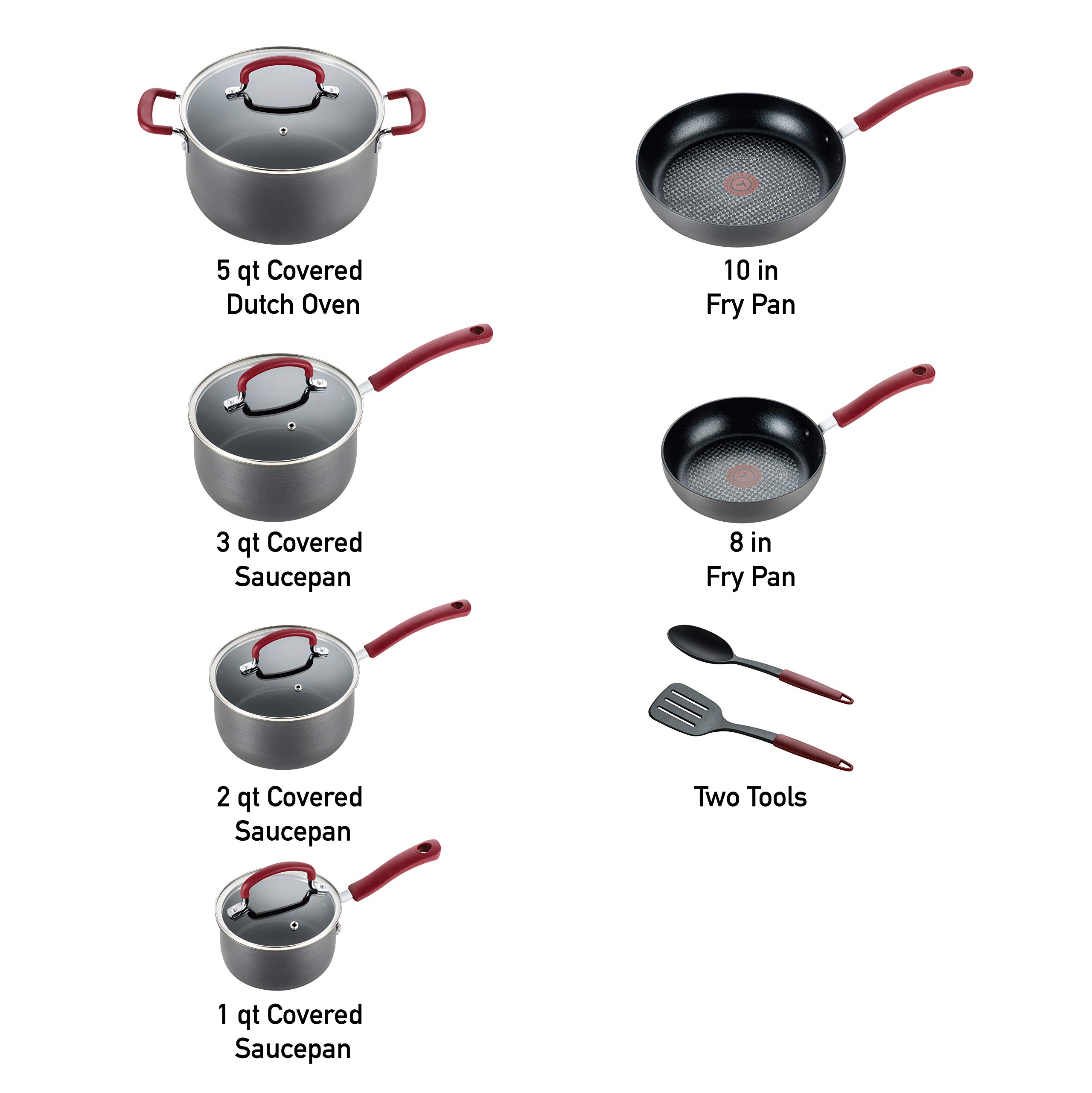 t-fal-ultimate-hard-anodized-nonstick-cookware-set-12-piece-oven-safe-pots-and-p image 2