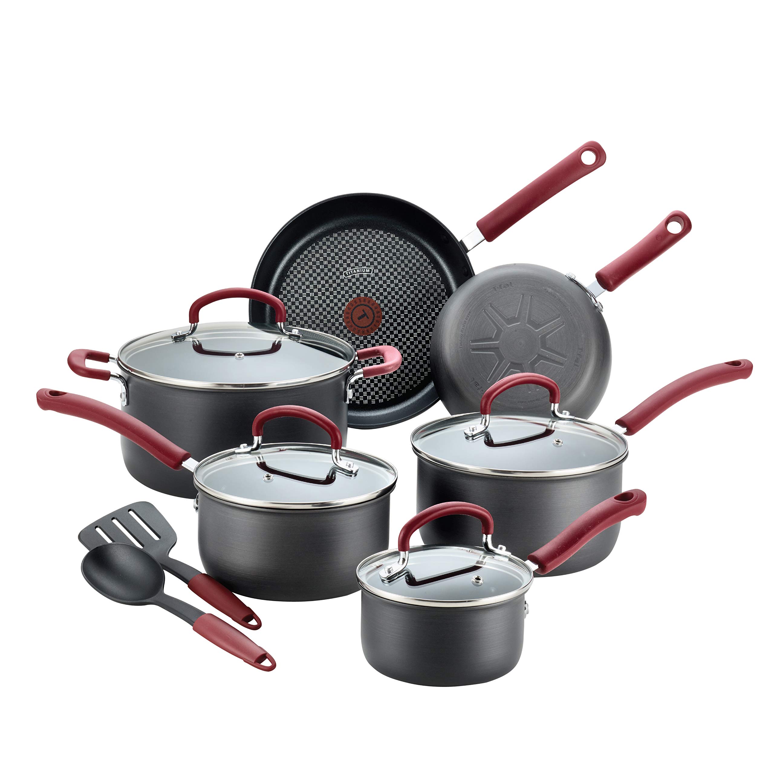 t-fal-ultimate-hard-anodized-nonstick-cookware-set-12-piece-oven-safe-pots-and-p image 1