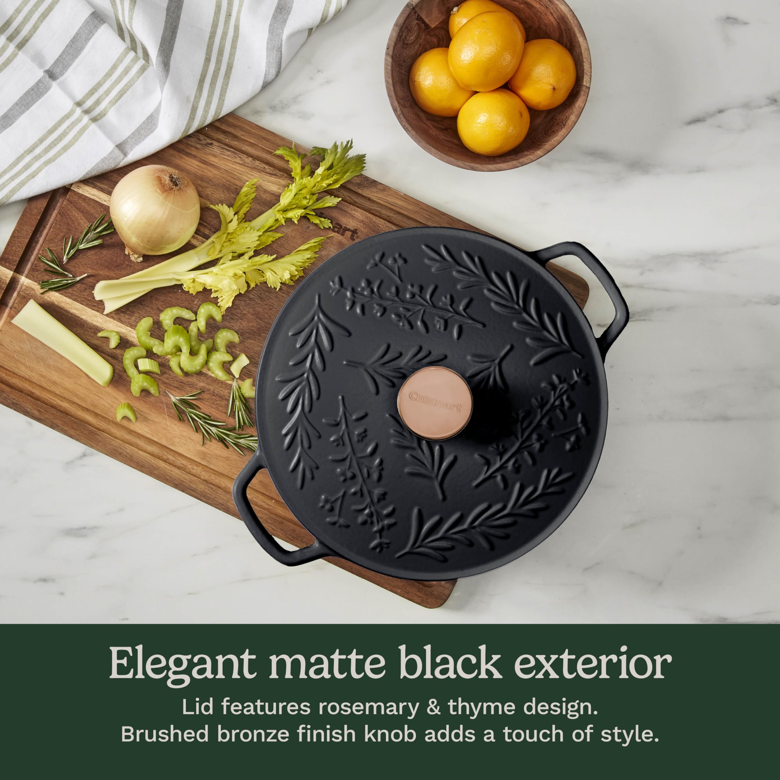 cuisinart-earth-essence-5-qt-cast-iron-casserole-with-cover-rosemary-thyme-ci650 image 4
