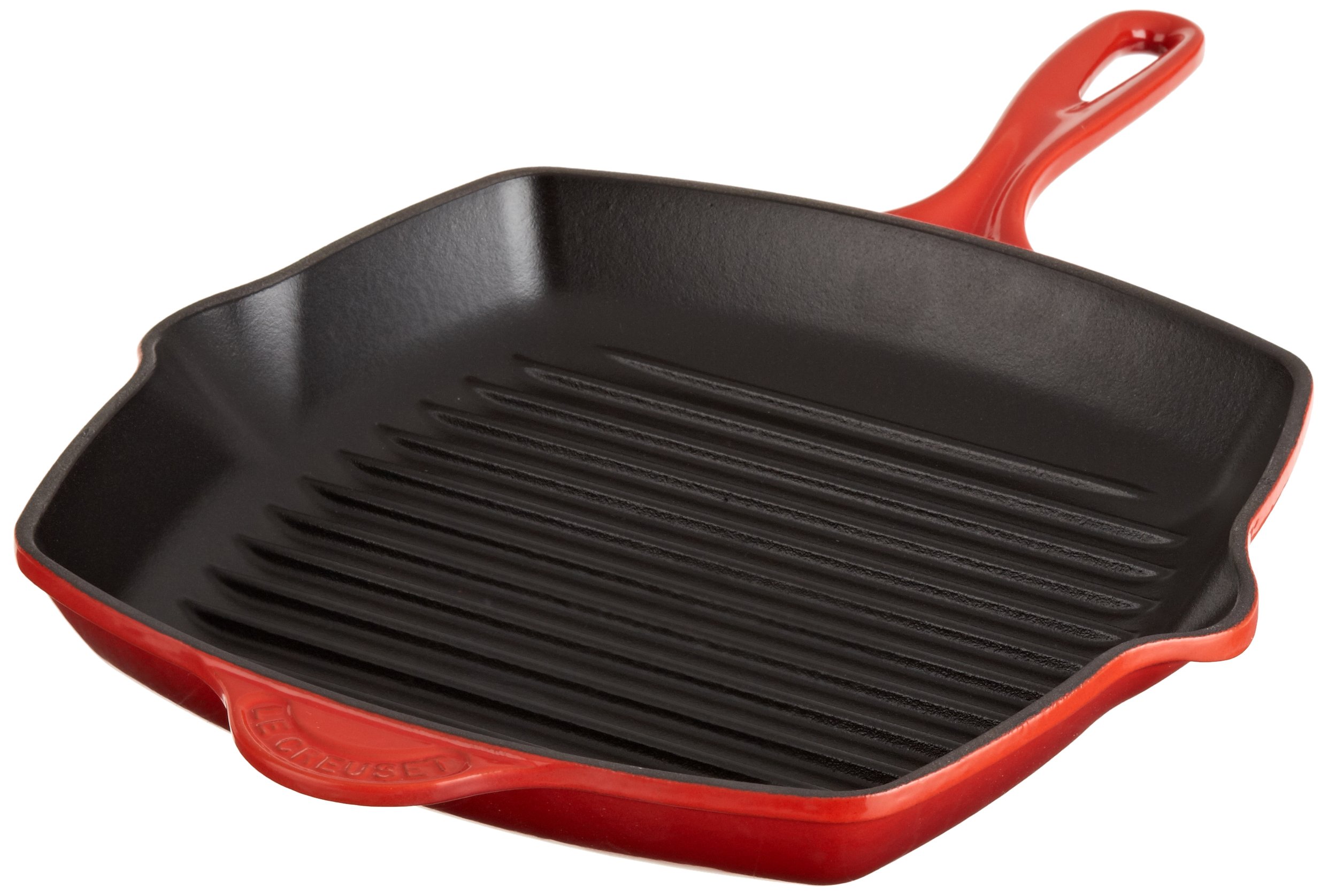 le-creuset-enameled-cast-iron-10-1-4-inch-square-skillet-grill-cerise image 1