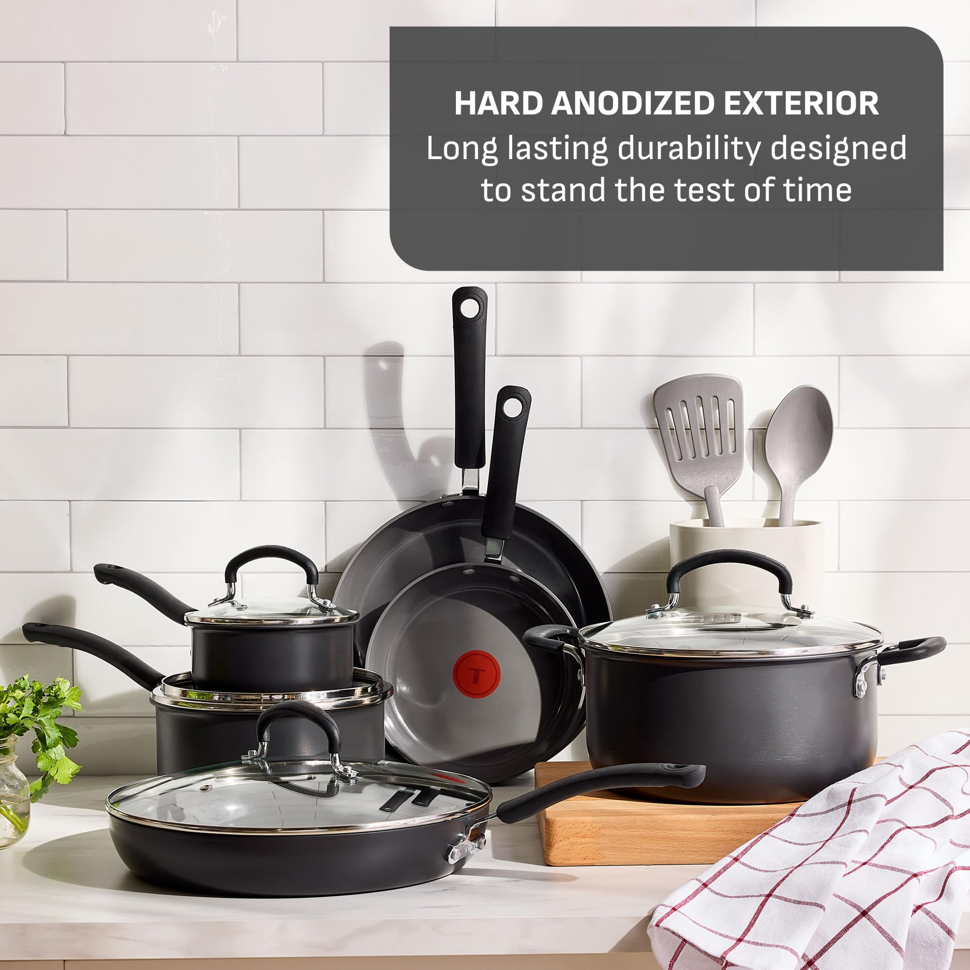 t-fal-ultimate-hard-anodized-12-piece-ceramic-nonstick-cookware-set-stone image 3