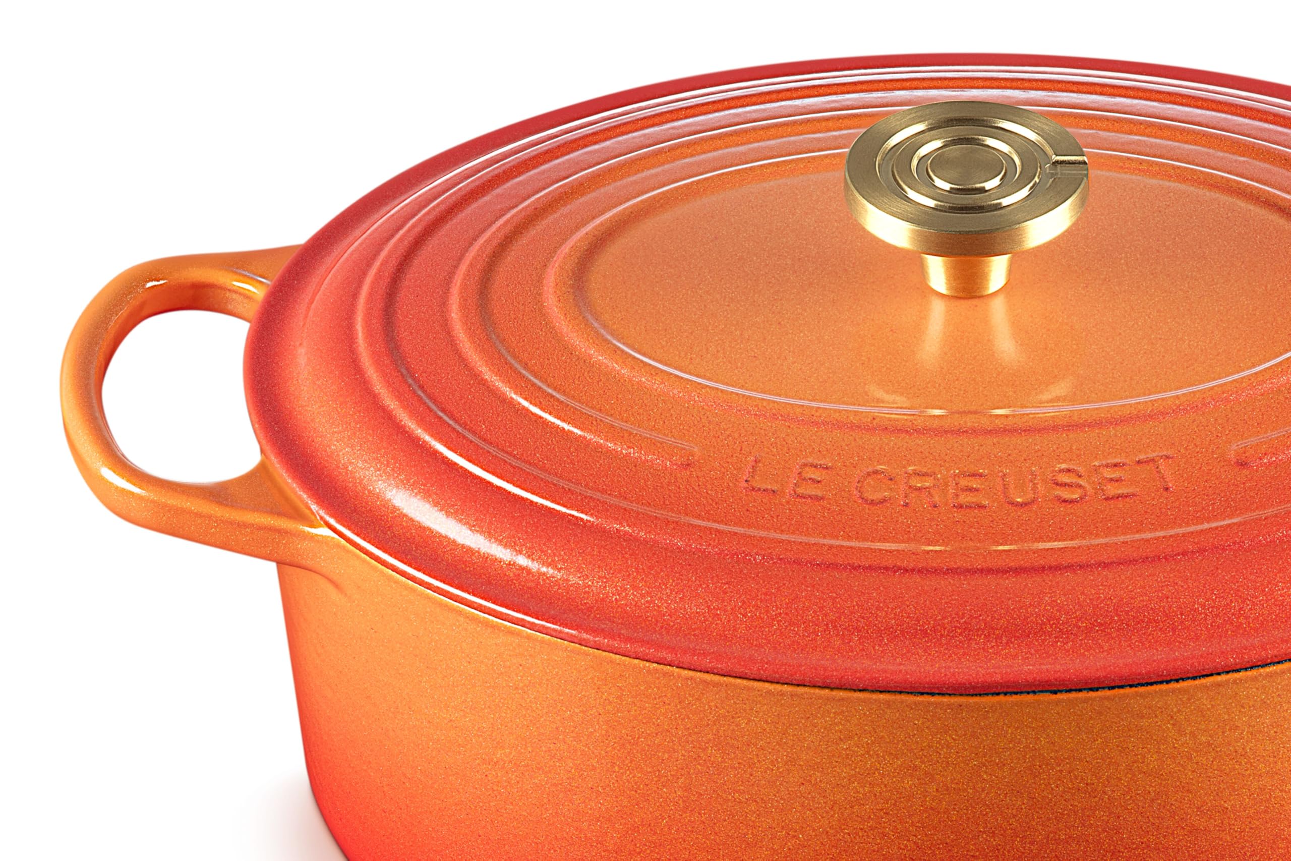 le-creuset-enameled-cast-iron-signature-oval-dutch-oven-15-5-qt-flamme-doree-wit image 2