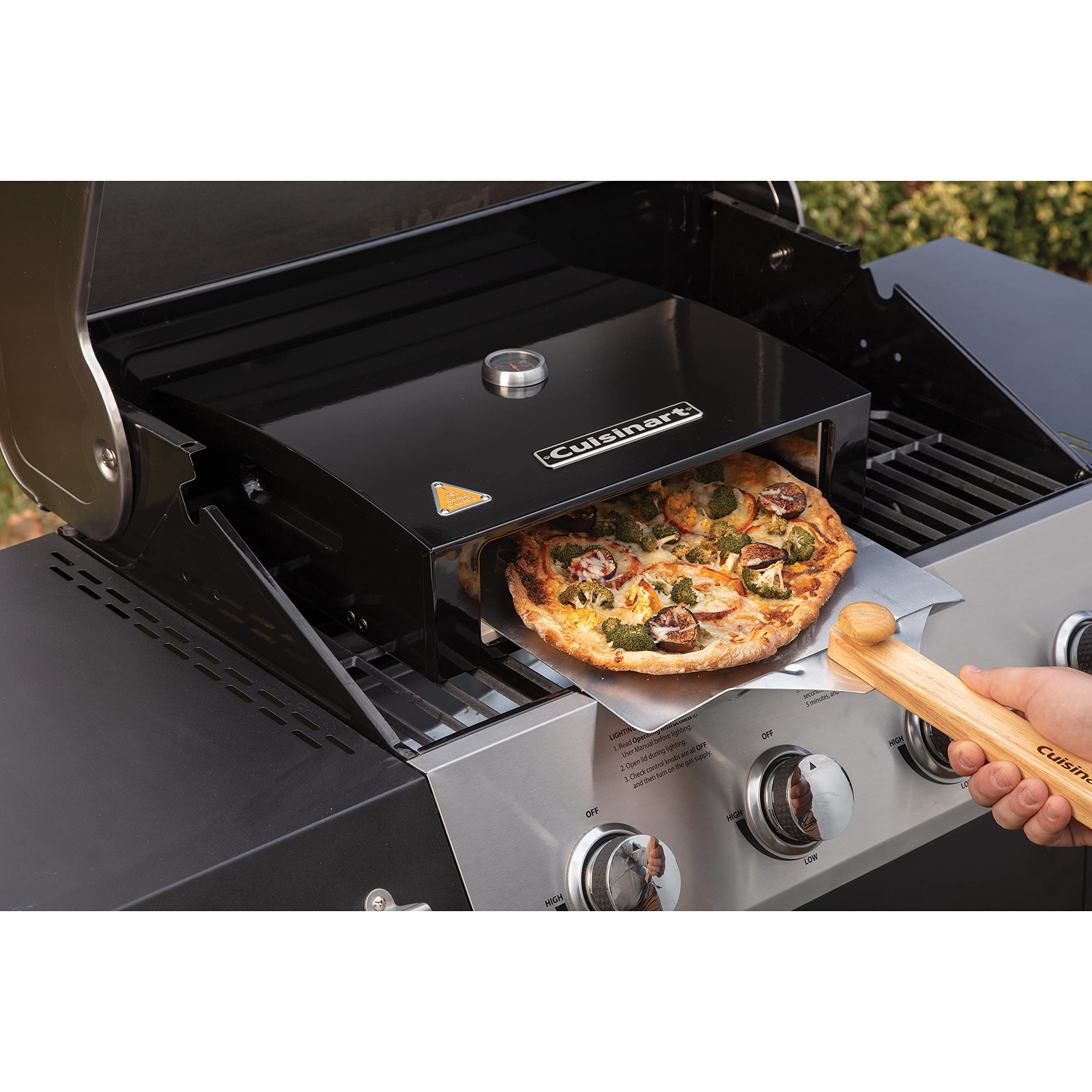 cuisinart-grill-top-pizza-oven-kit-with-12-inch-pizza-peel-cordierite-stone image 6