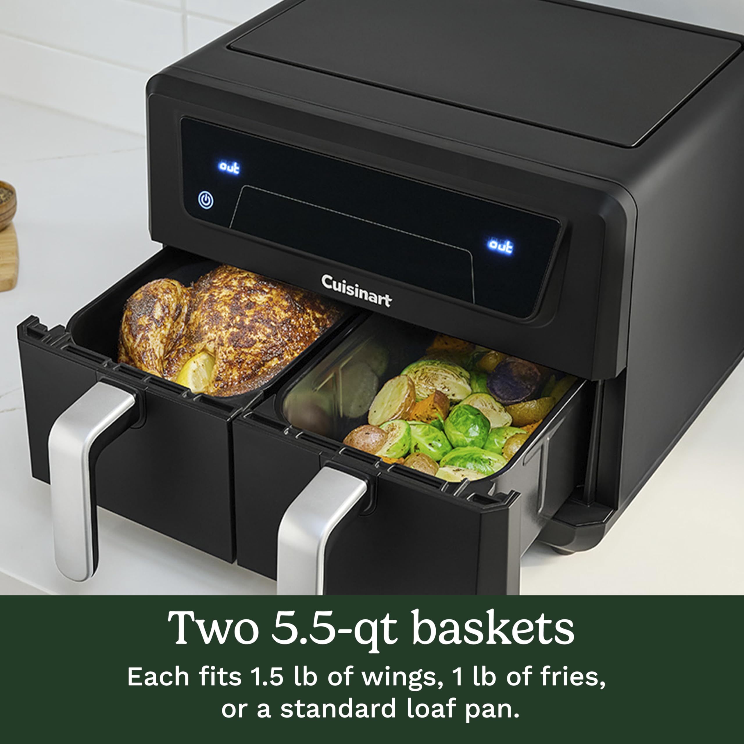 cuisinart-dual-basket-air-fryer-11-qt-sync-finish-4-cooking-functions image 2