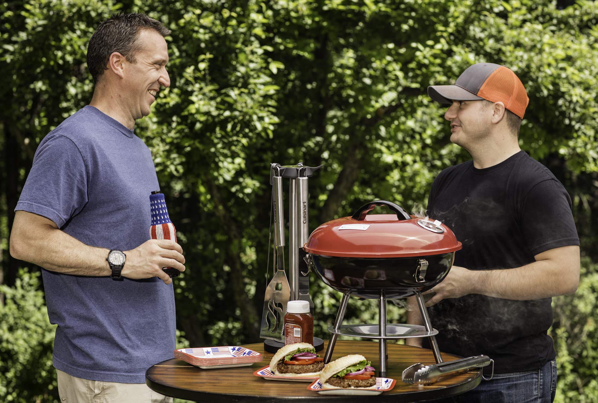 cuisinart-14-inch-portable-charcoal-grill-with-locking-lid-and-dual-vents-red image 7
