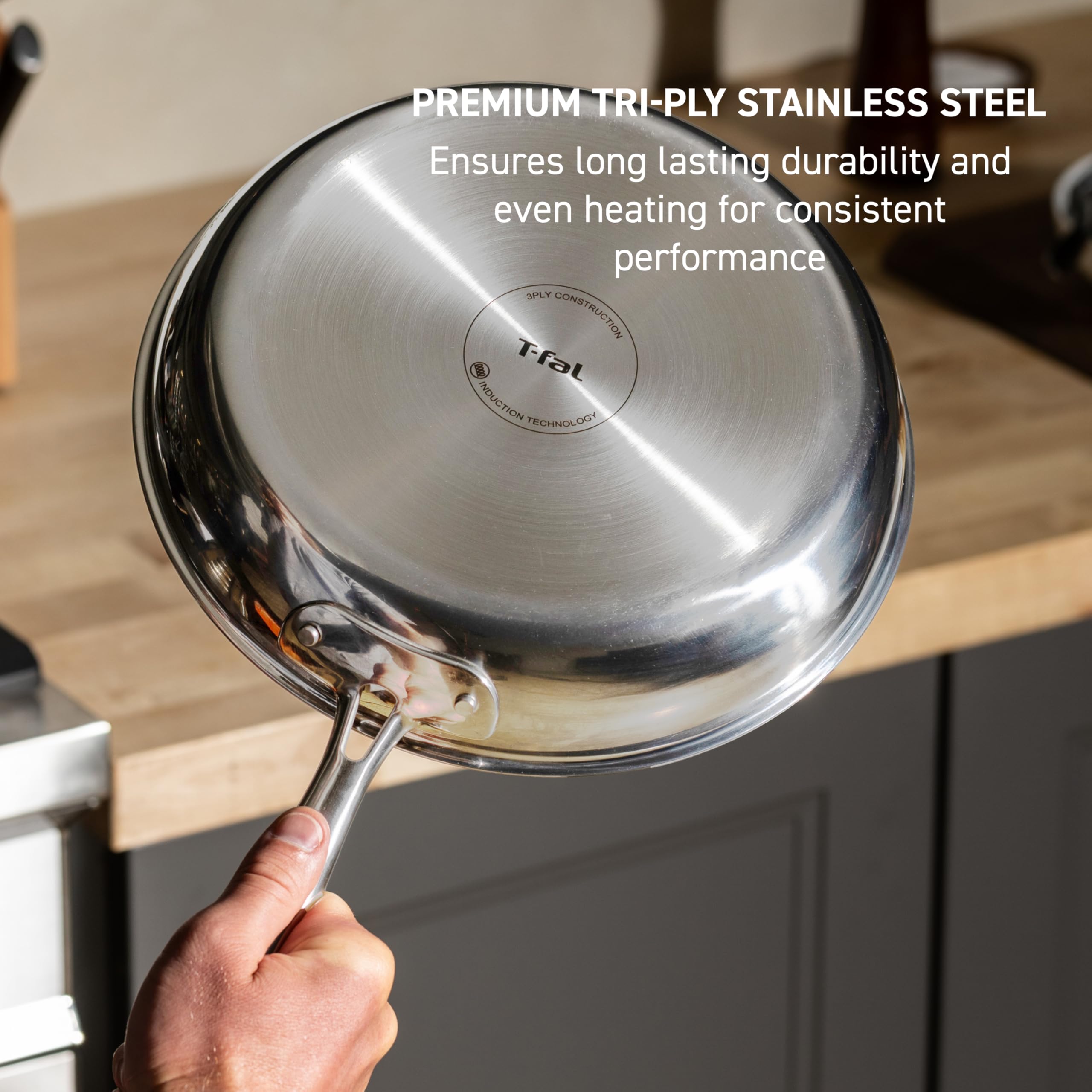 t-fal-hybridmesh-10-25-inch-tri-ply-stainless-steel-fry-pan-silver-black image 3