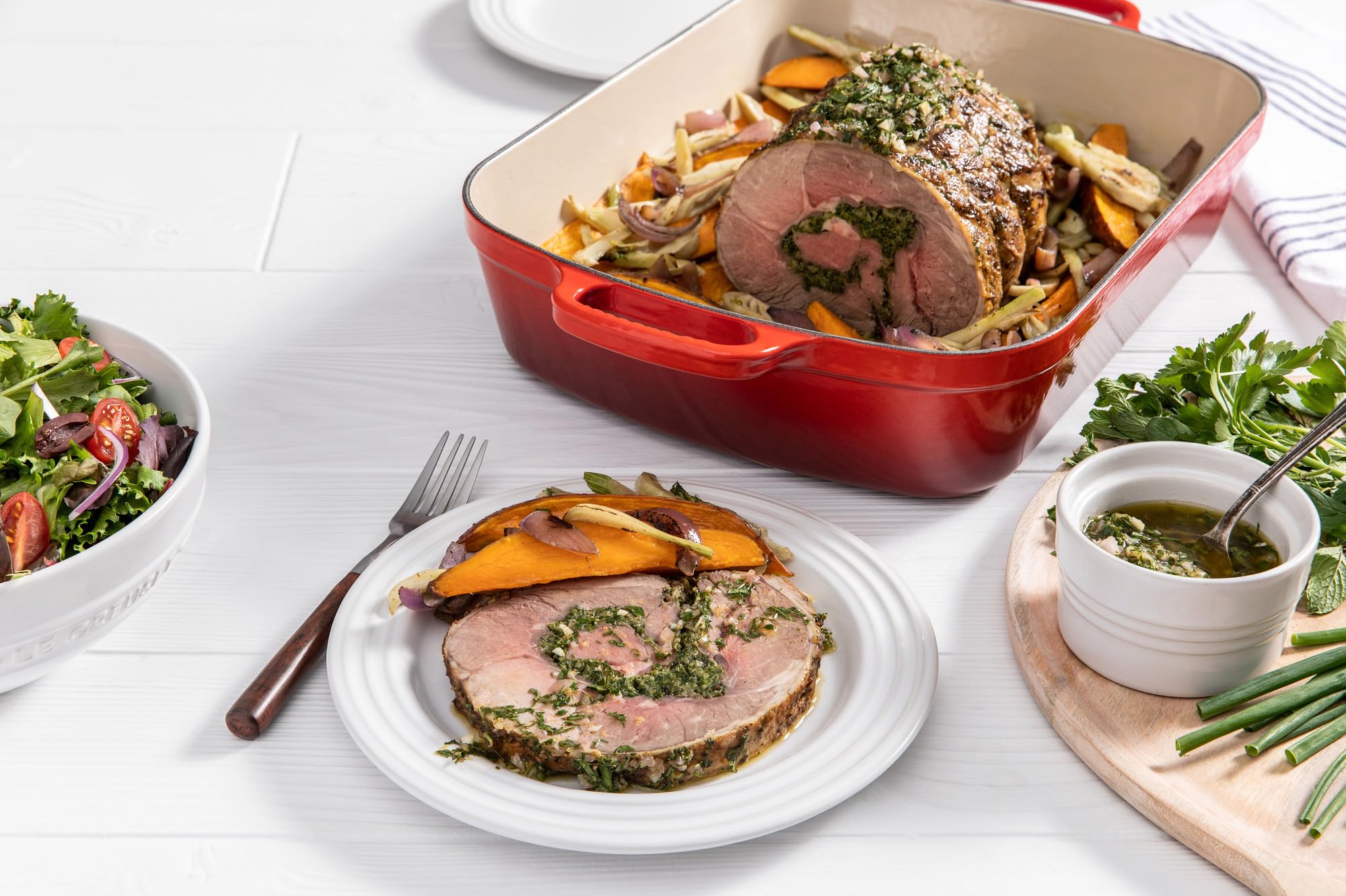 le-creuset-stoneware-dinner-plates-set-of-4-10-5-in-white image 5