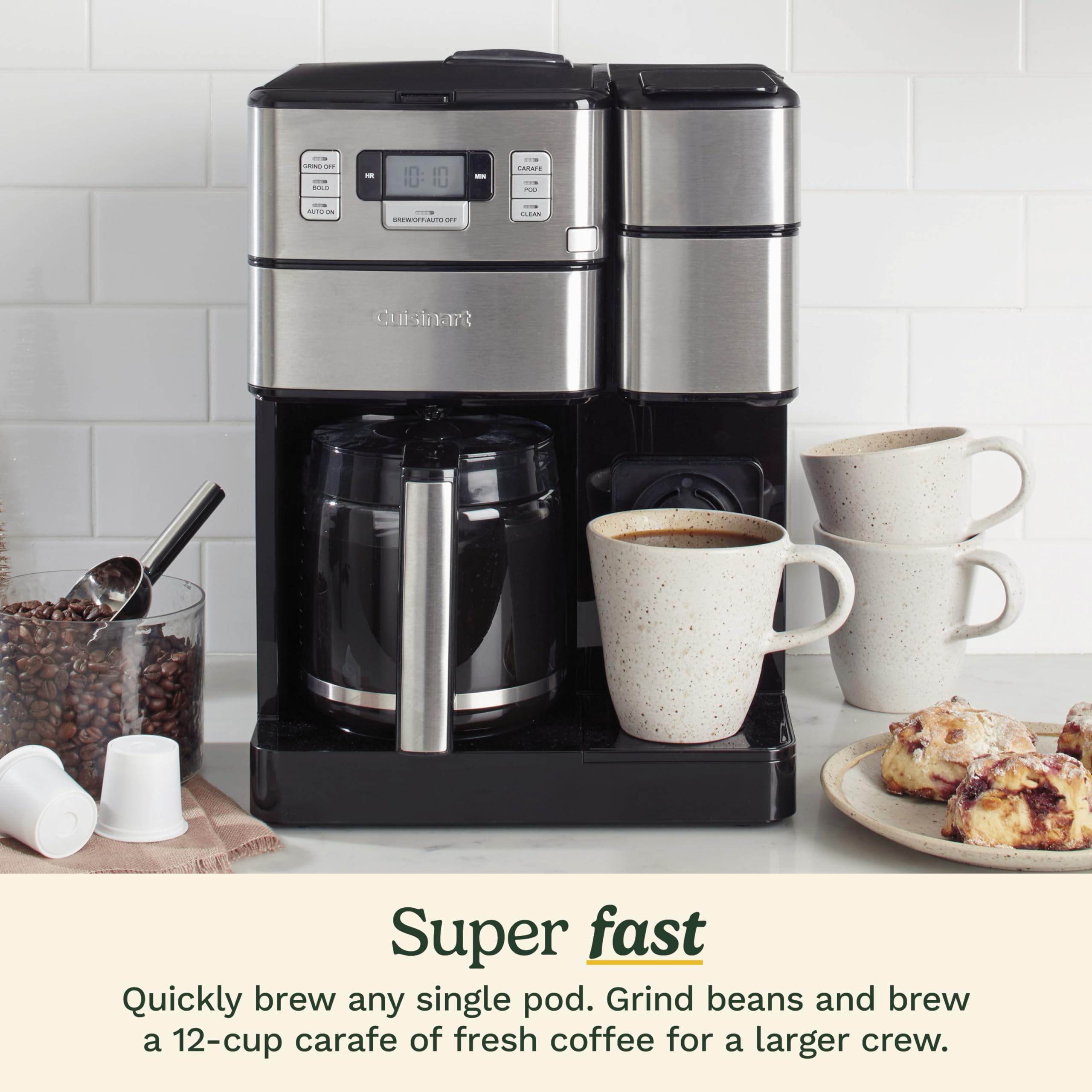 cuisinart-ss-gb1nas-coffee-center-grind-brew-plus-12-cup-with-single-serve-black image 2