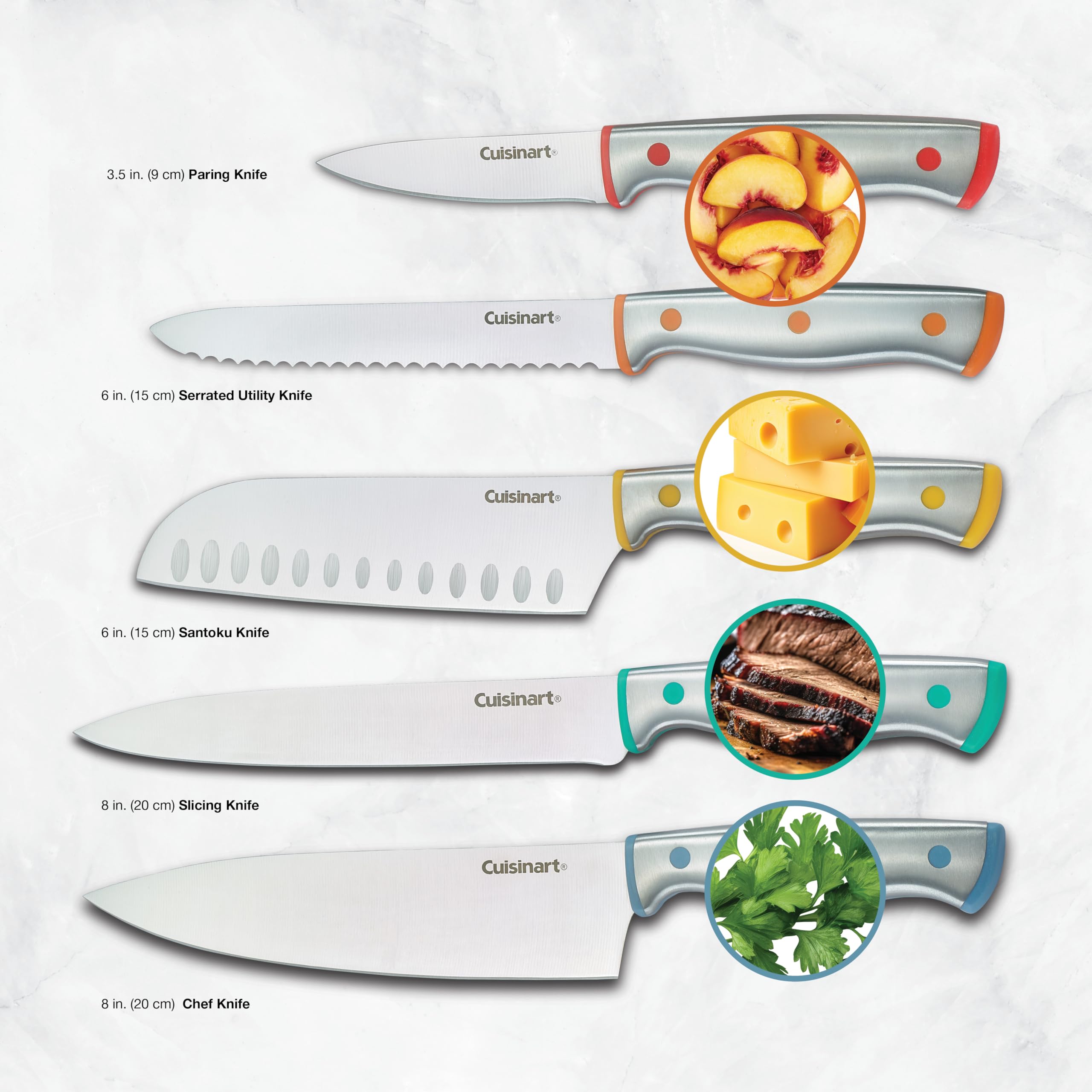 cuisinart-c77cr-10p-10-piece-stainless-steel-cutlery-set-with-color-rivets-and-b image 2