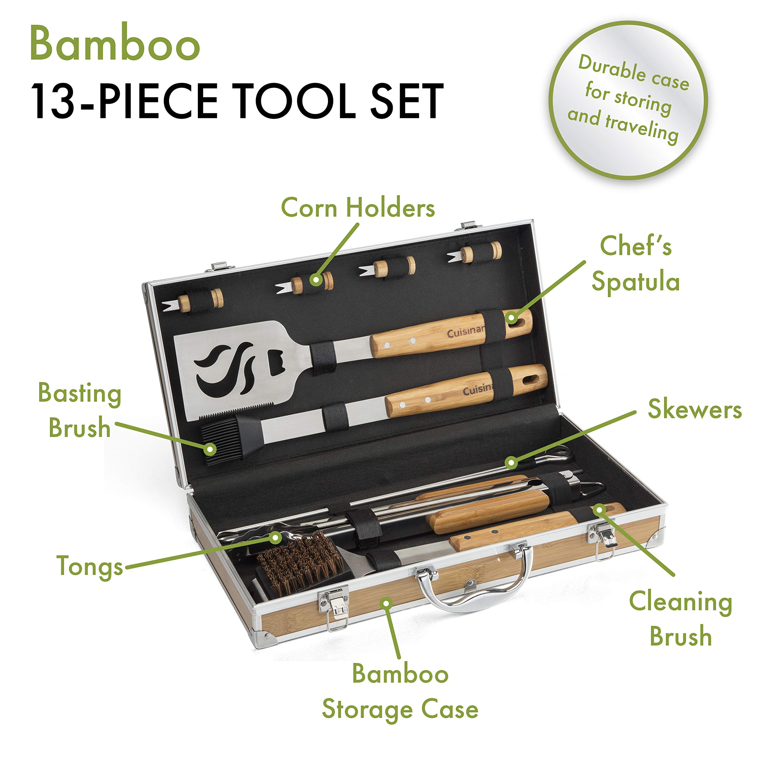 cuisinart-cgs-7014-13-piece-bamboo-grill-tool-set-with-storage-case image 2