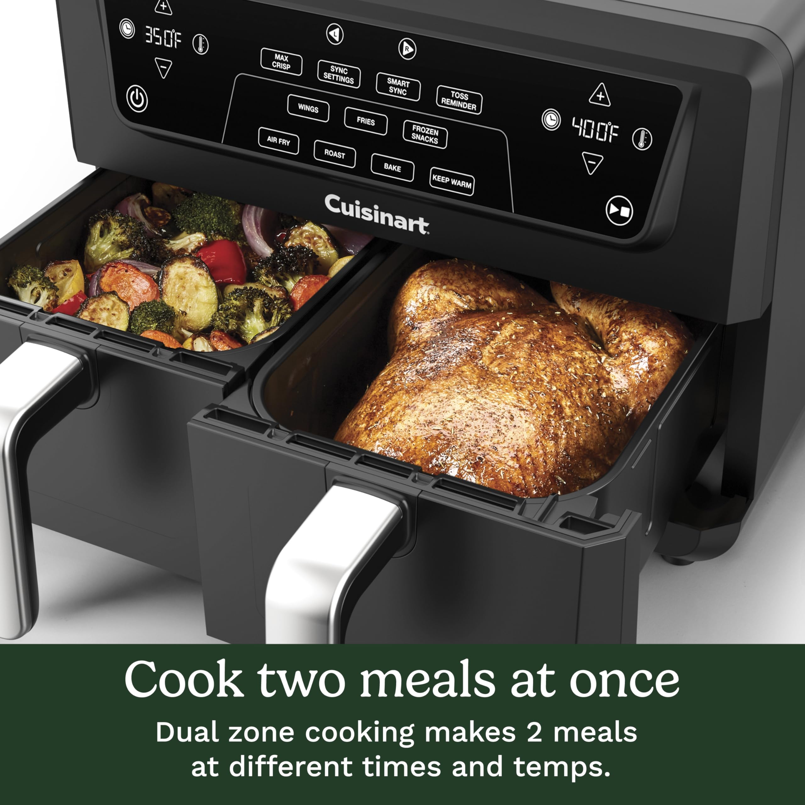 cuisinart-dual-basket-air-fryer-11-qt-sync-finish-4-cooking-functions image 7