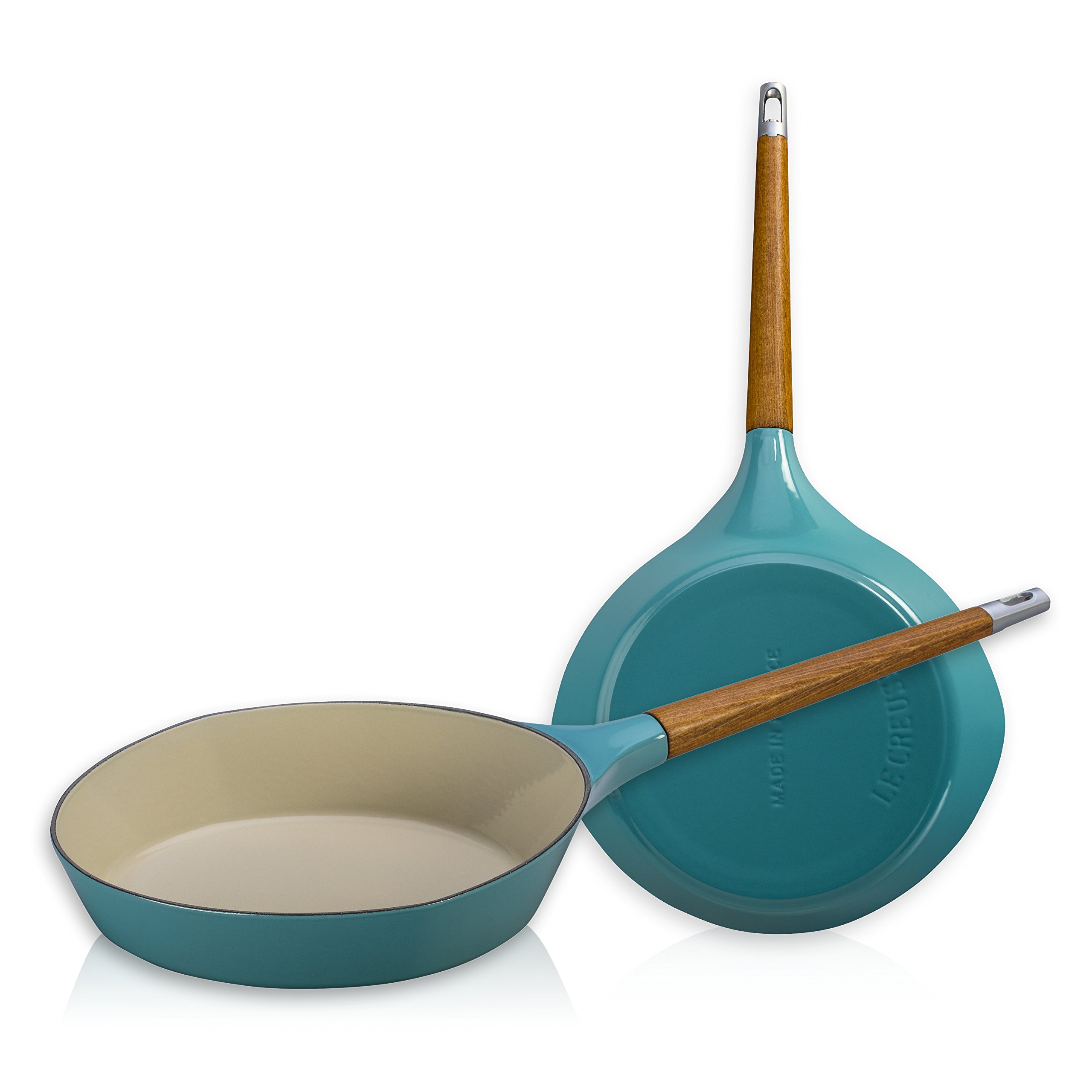 le-creuset-raymond-loewy-11-inch-enameled-cast-iron-skillet-turquoise image 1