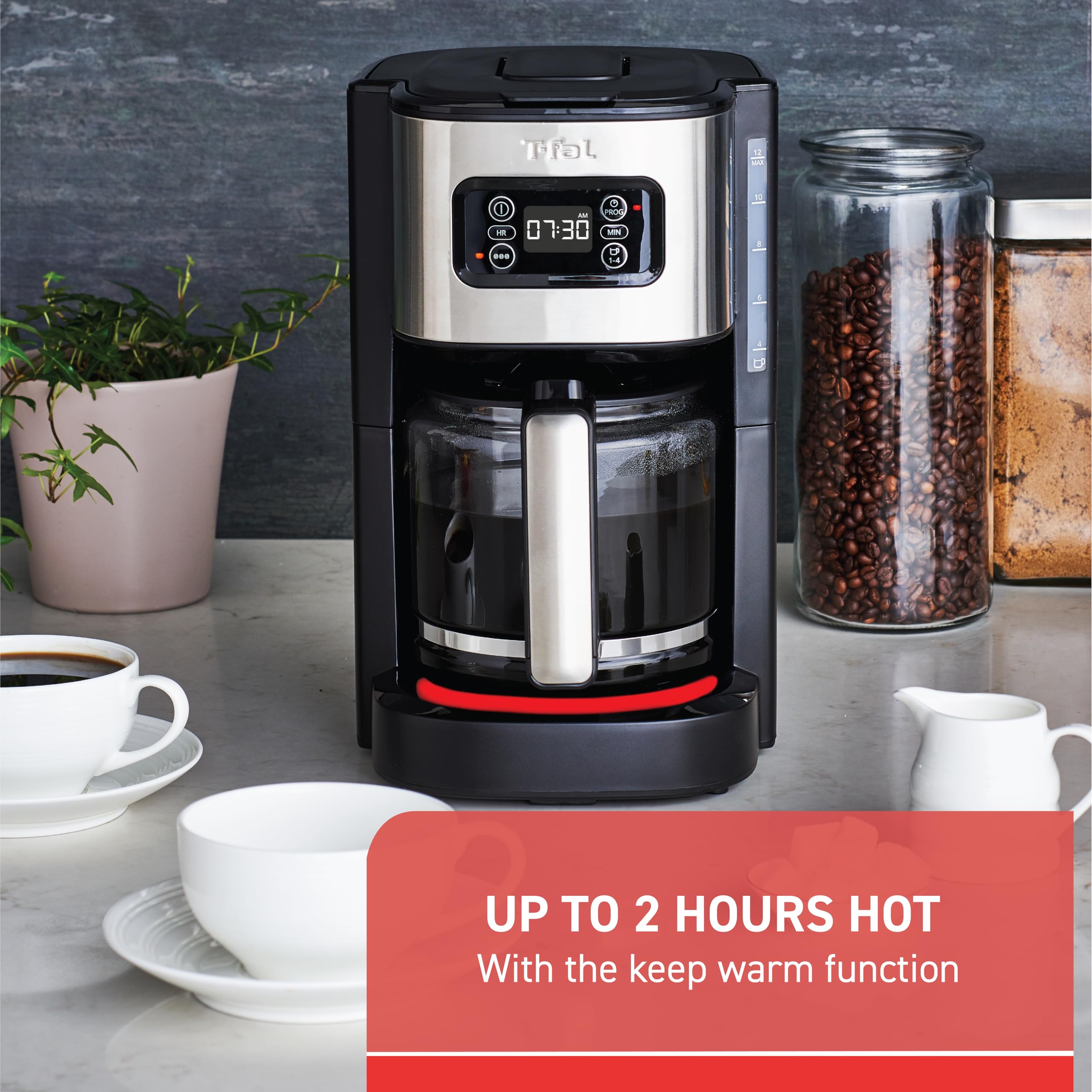 t-fal-element-12-cup-programmable-drip-coffee-maker-with-glass-carafe-black image 7