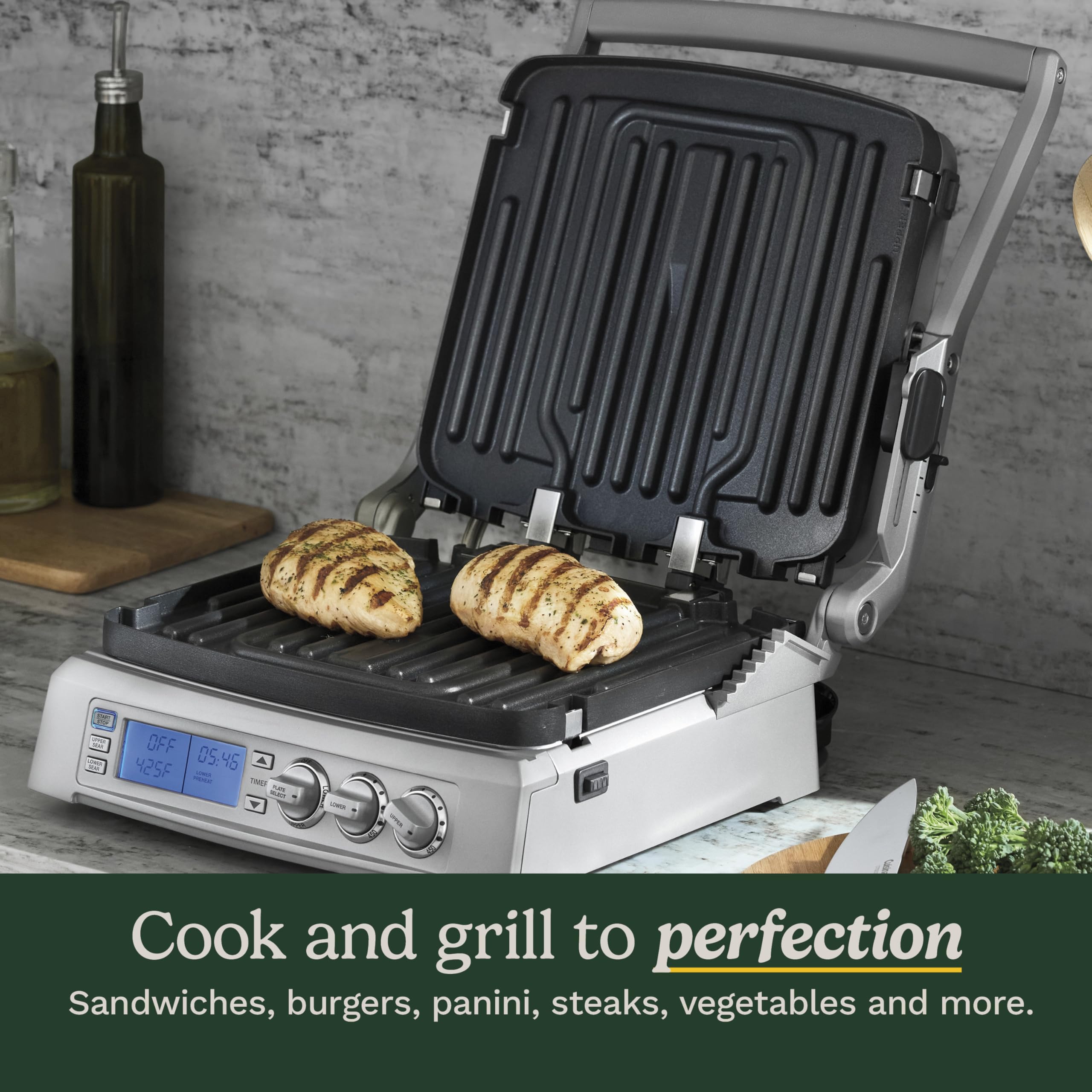 cuisinart-6-in-1-elite-griddler-electric-indoor-grill-griddle-gr-300wsp1-stainle image 2