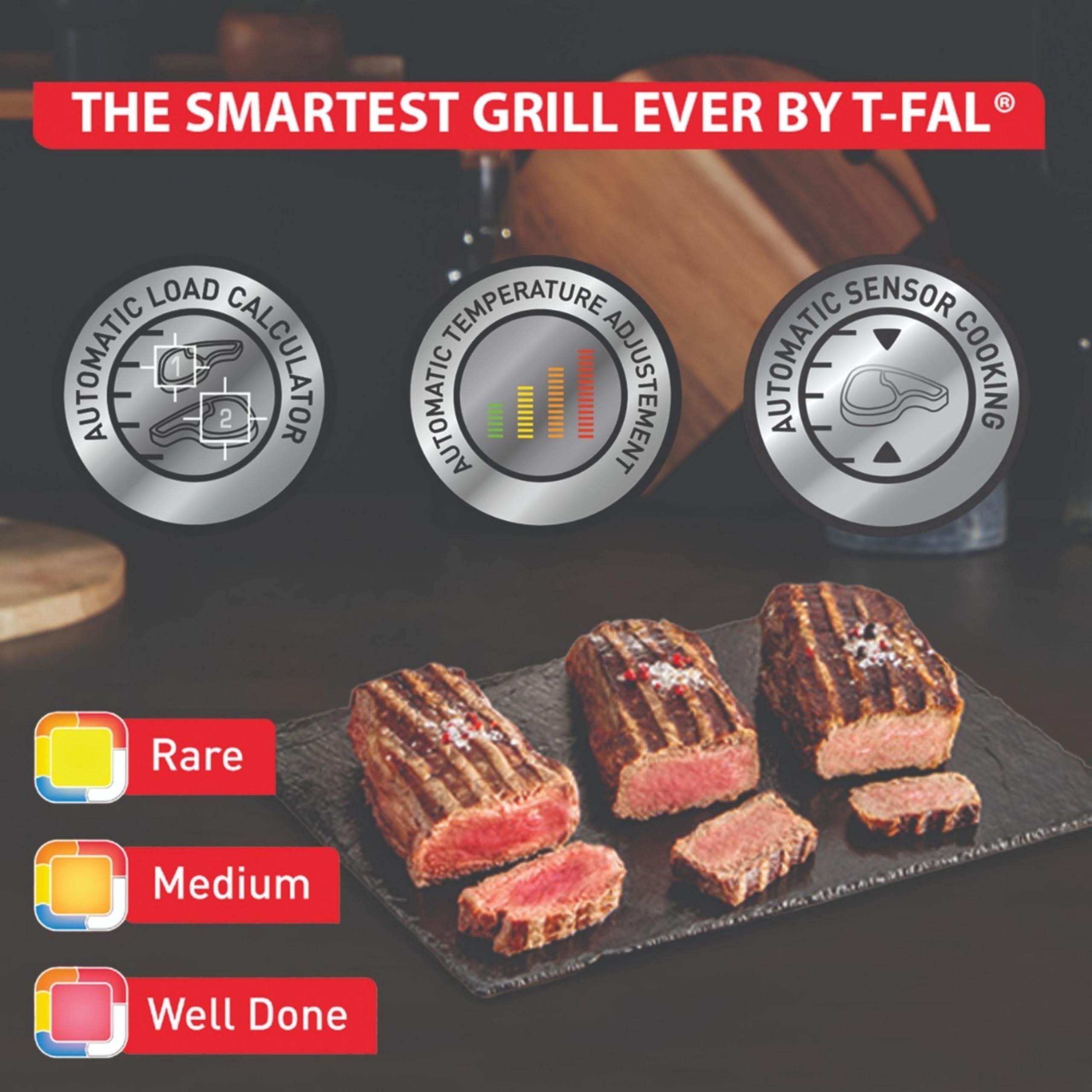 t-fal-optigrill-xl-stainless-steel-electric-indoor-grill-6-servings-9-smart-cook image 2