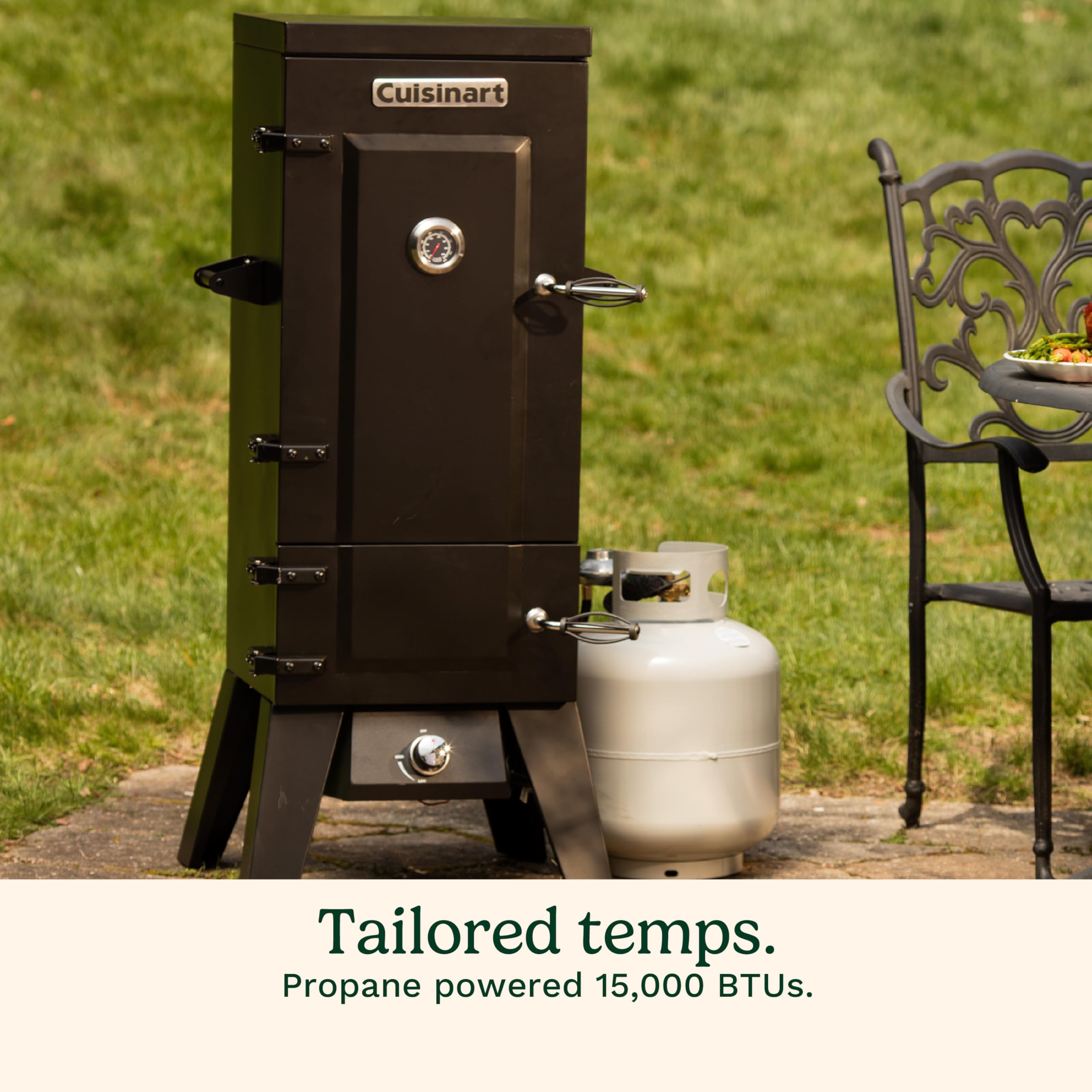 cuisinart-36-vertical-propane-smoker-4-chrome-racks-785-sq-in-15-000-btu image 4