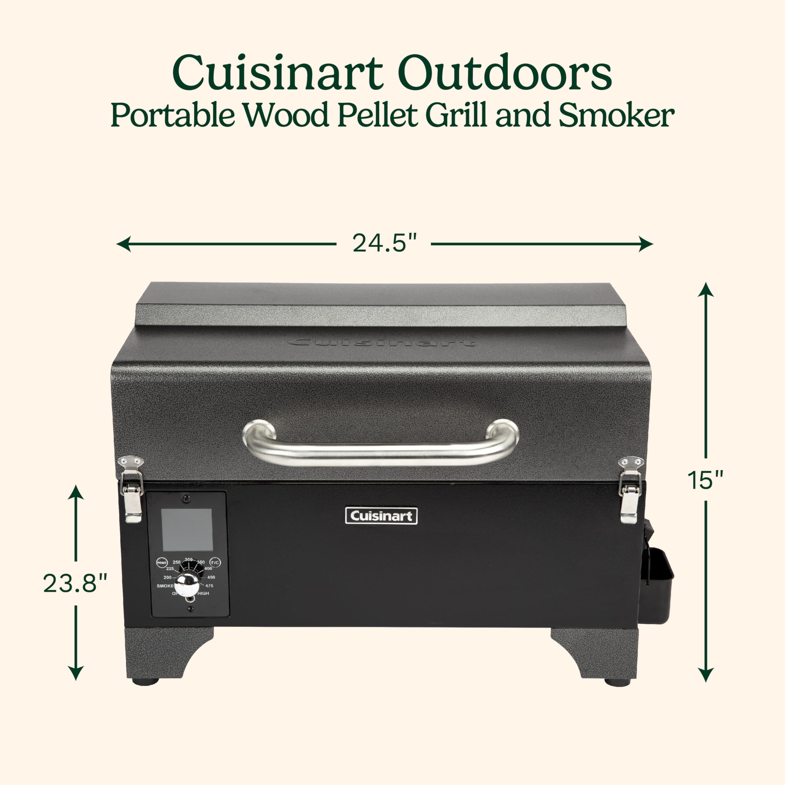 cuisinart-8-in-1-portable-wood-pellet-grill-and-smoker-256-sq-in-for-rv-tailgate image 3