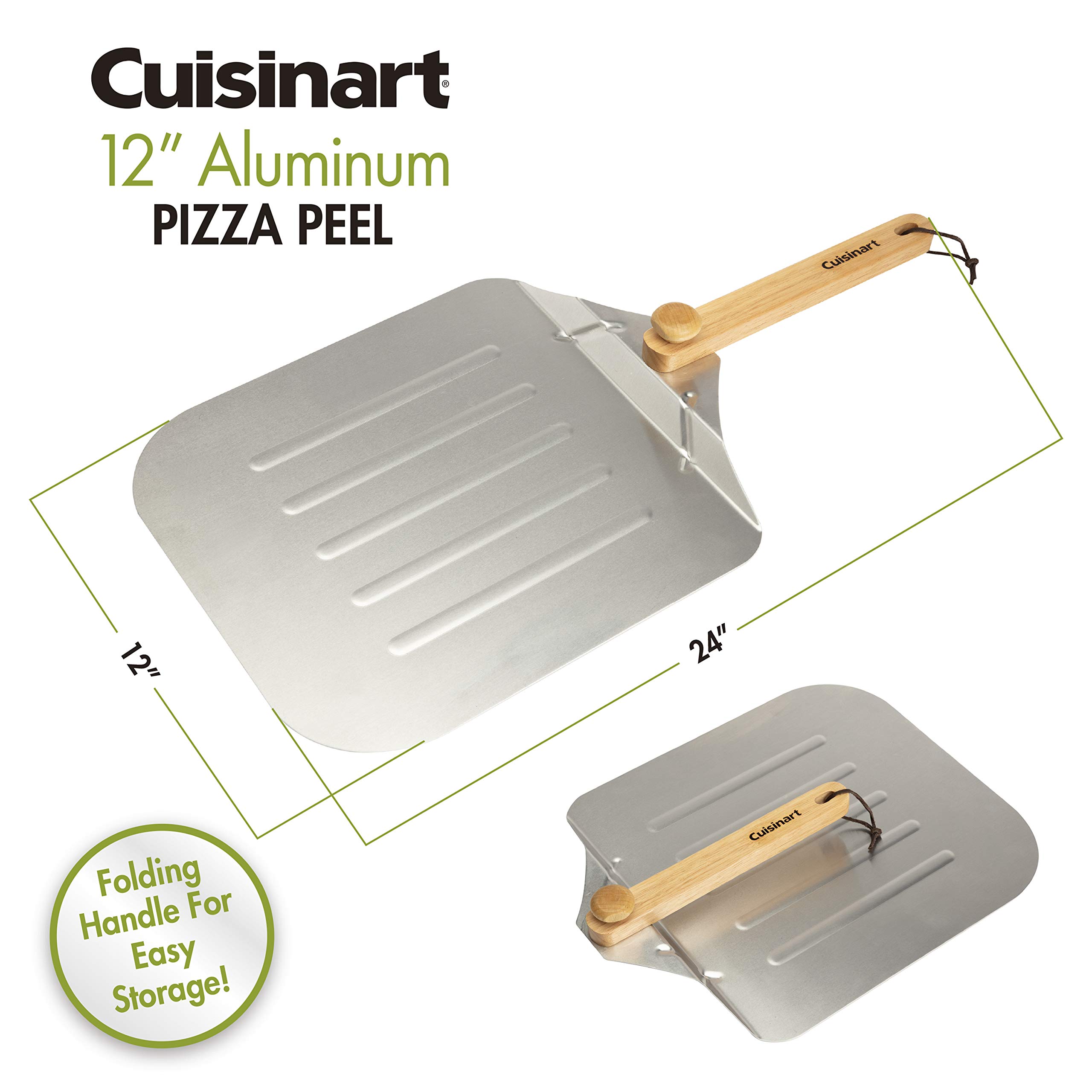 cuisinart-12-inch-aluminum-pizza-peel-with-folding-wooden-handle image 2