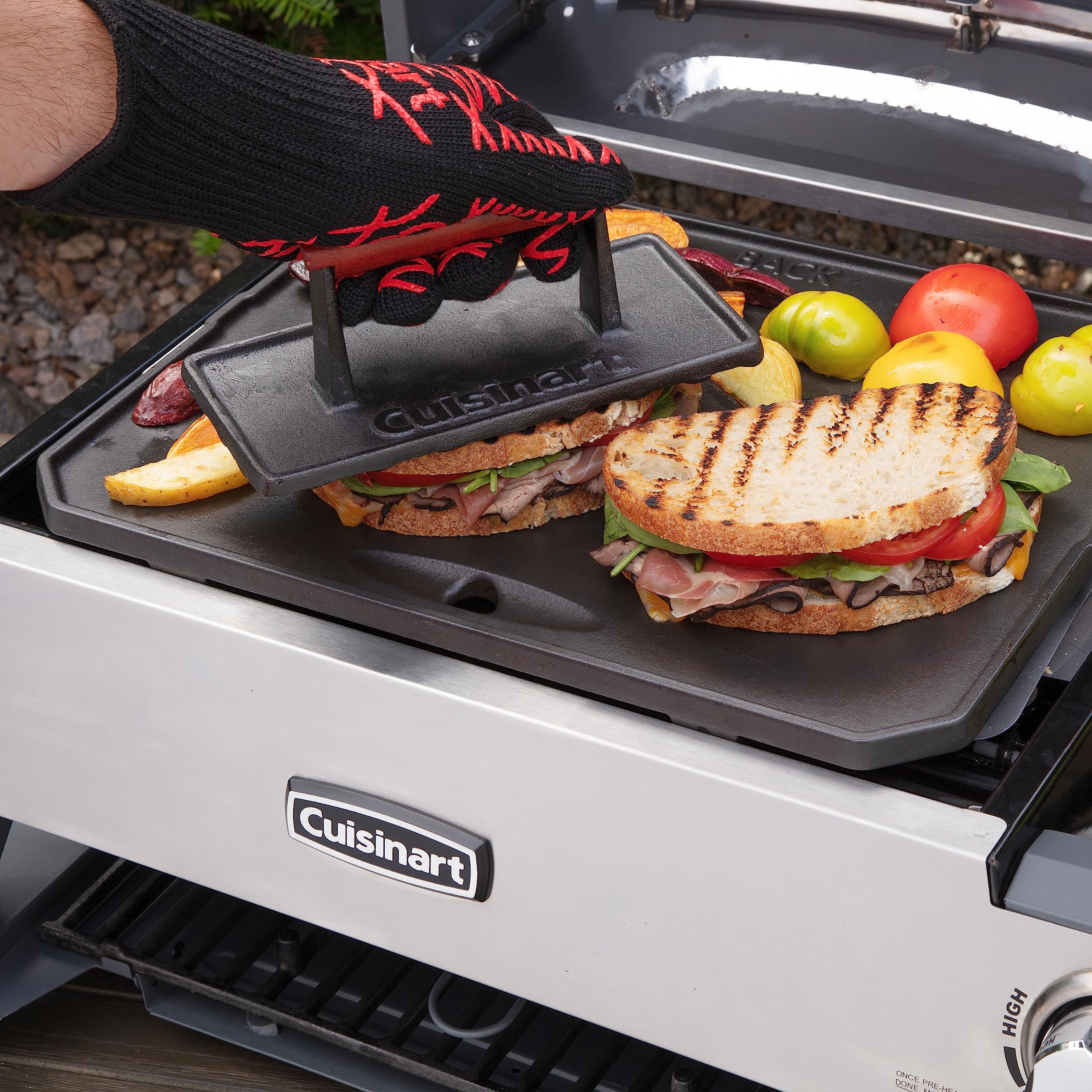 cuisinart-cast-iron-grill-press-with-wooden-handle-nonstick-rectangle-press-for- image 8