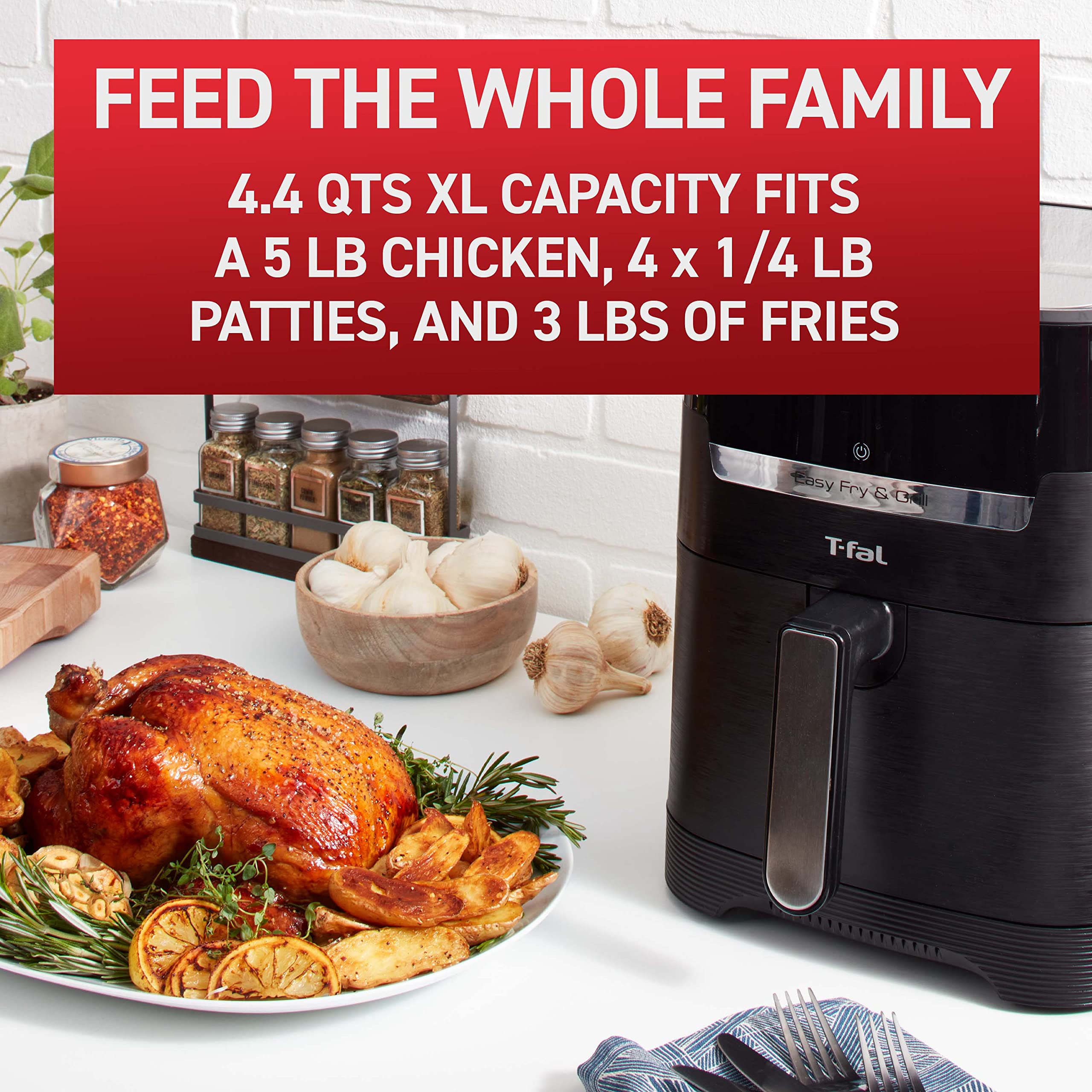 t-fal-air-fryer-grill-combo-digital-2-in-1-4-4-qt-black image 4