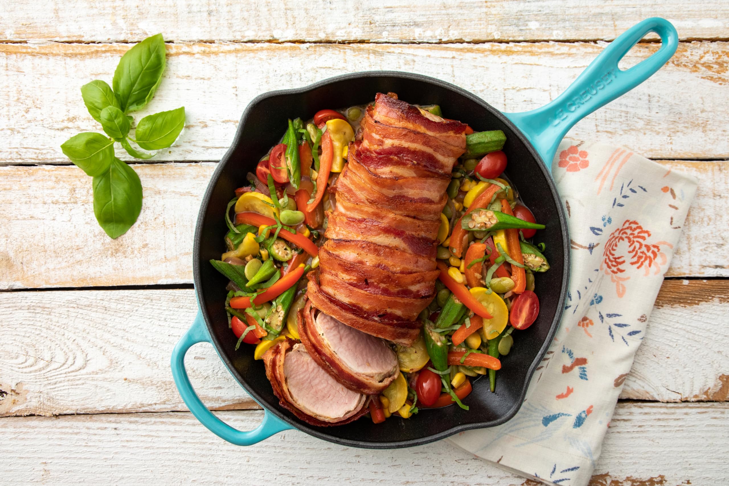 le-creuset-signature-iron-handle-skillet-11-75-inch-enameled-cast-iron-caribbean image 5