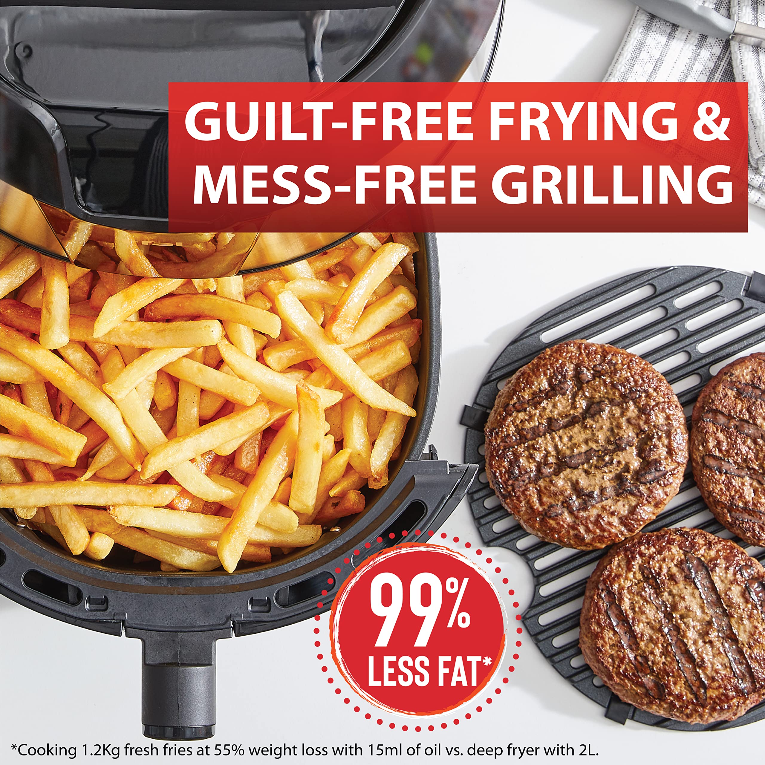 t-fal-easy-fry-xxl-air-fryer-grill-combo-5-9-qt-black-stainless-steel image 2