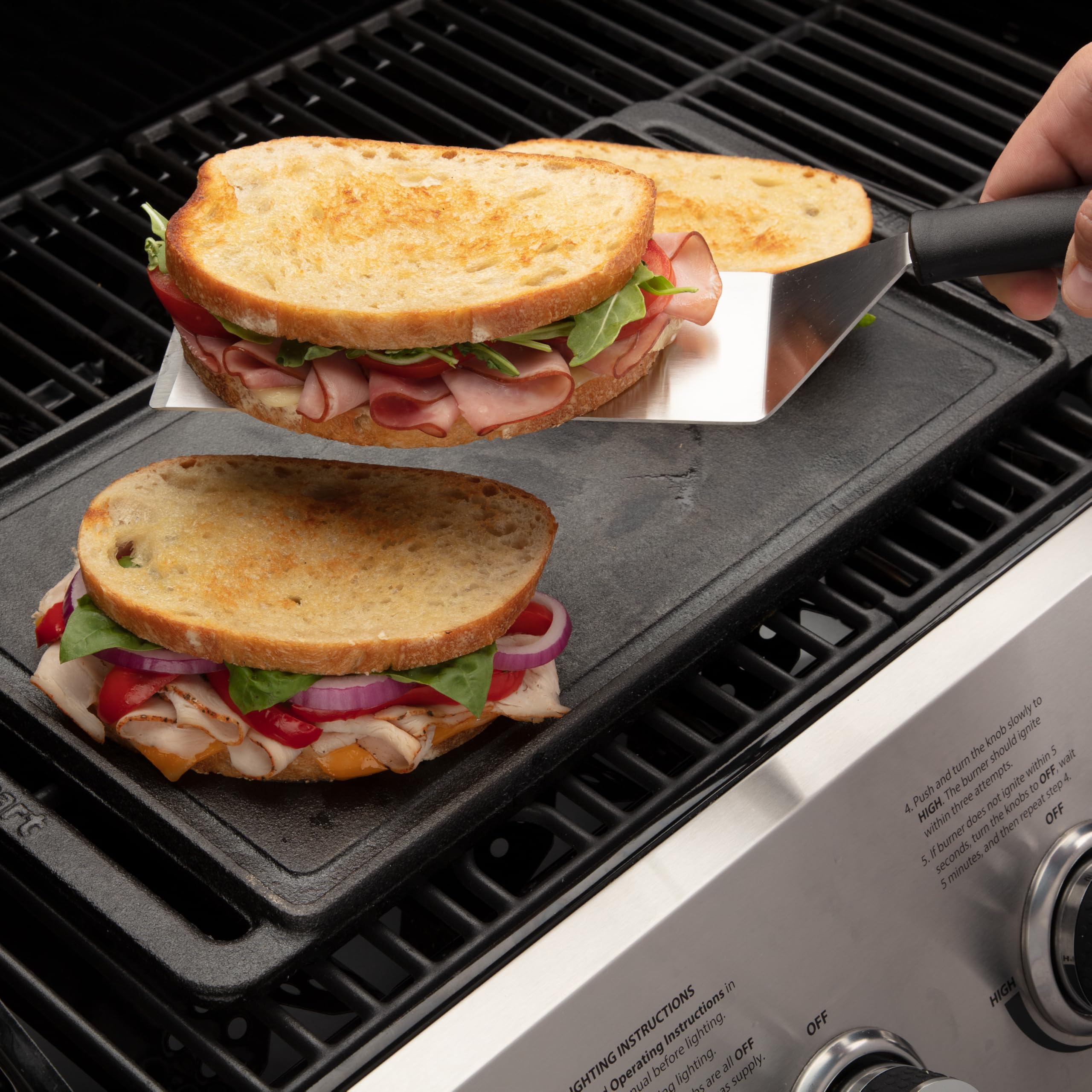 cuisinart-reversible-cast-iron-grill-griddle-plate-15-75-x-9-pre-seasoned image 6