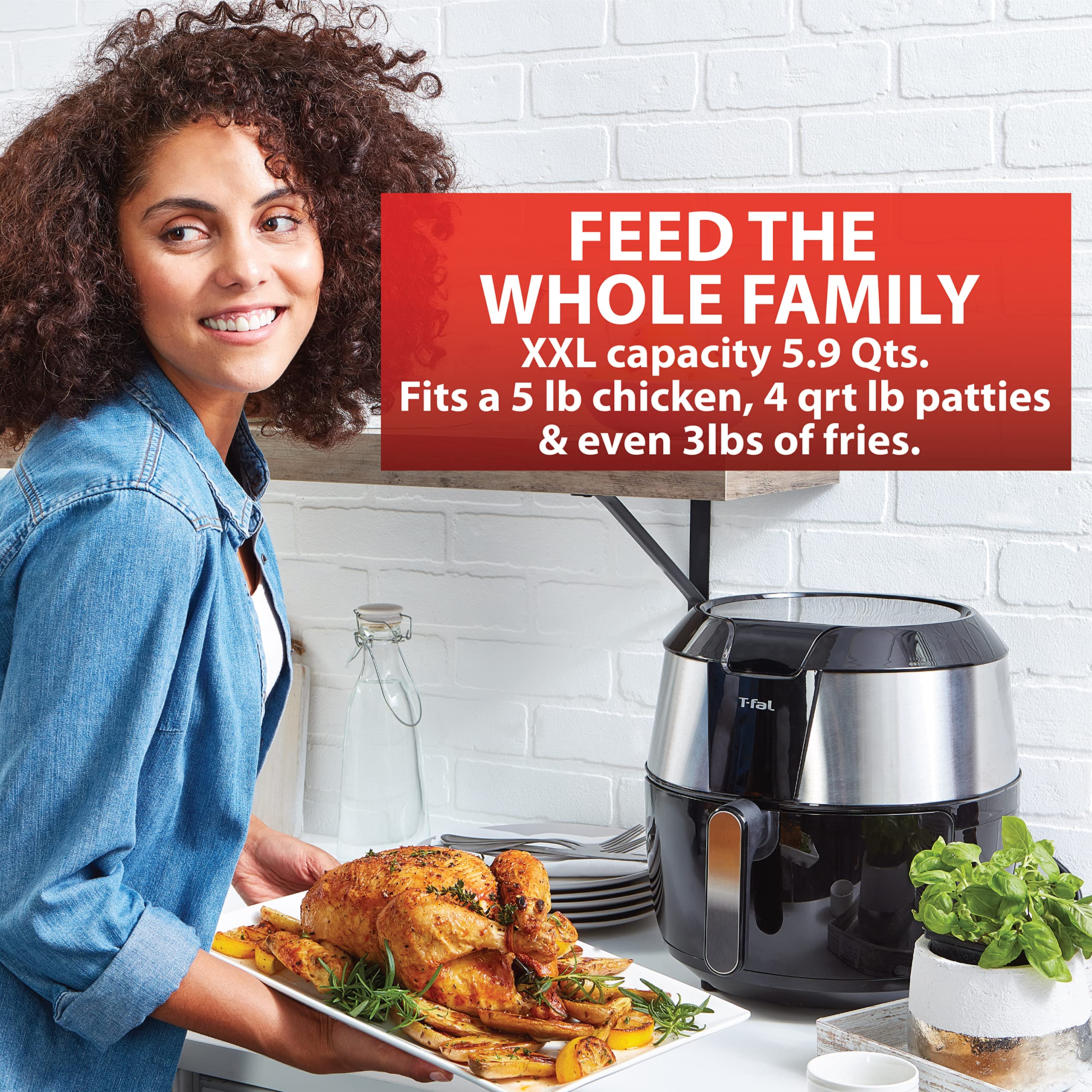 t-fal-easy-fry-xxl-air-fryer-grill-combo-5-9-qt-black-stainless-steel image 4