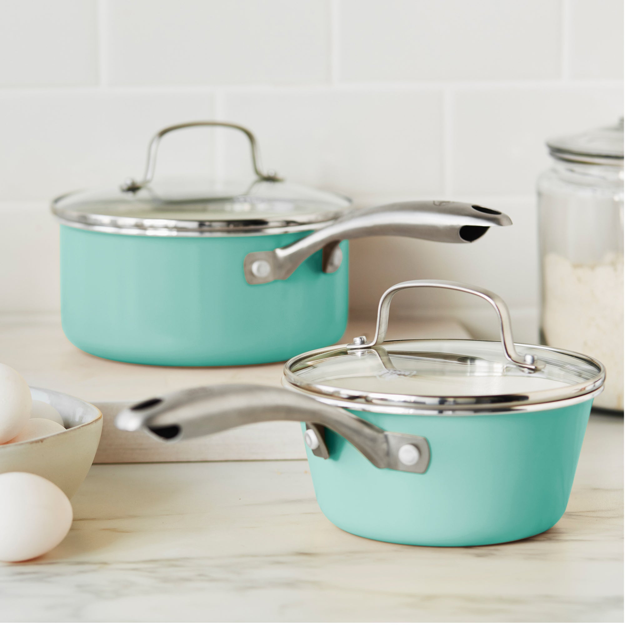 greenlife-artisan-saucepan-set-with-lids image 1