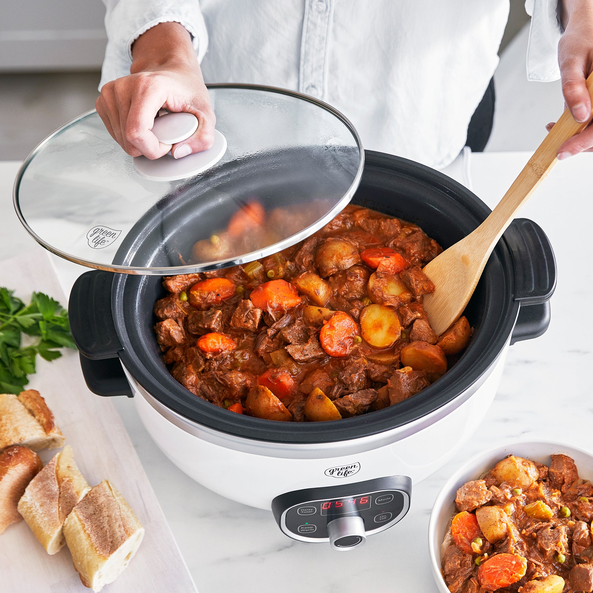 greenlife-healthy-cook-6-quart-slow-cooker-removable-ceramic-nonstick-pot image 5