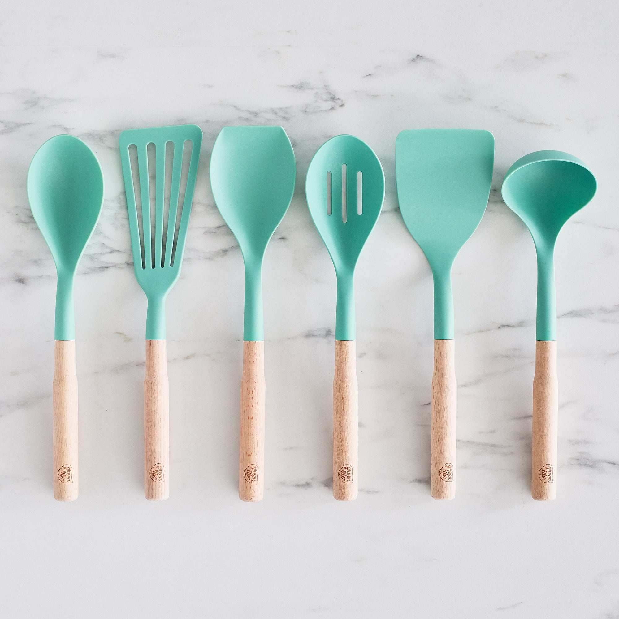 greenlife-nylon-wood-cooking-utensils-with-ceramic-crock-7-piece-set image 2