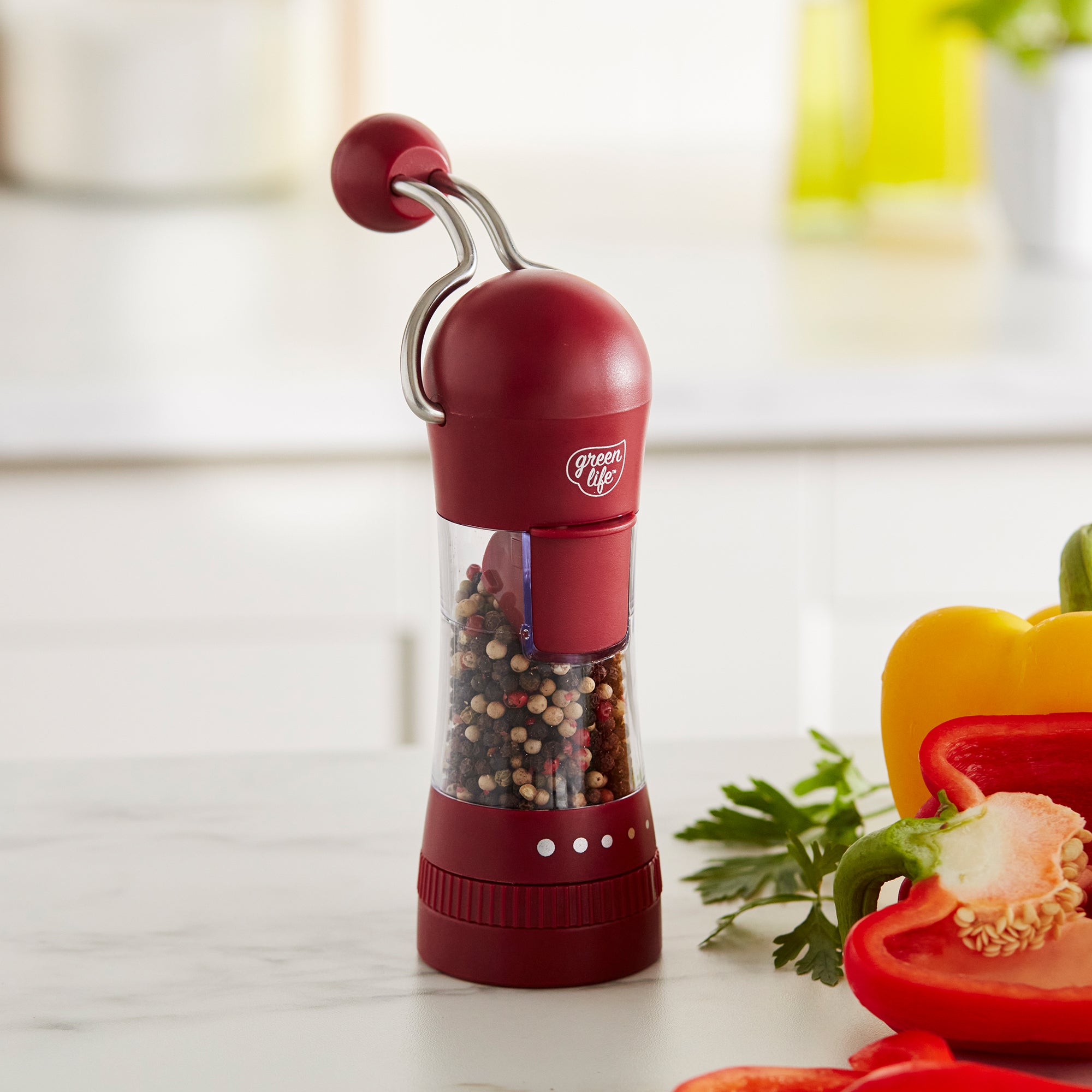greenlife-salt-and-pepper-ratchet-mill-with-adjustable-grind-and-front-loading-r image 1