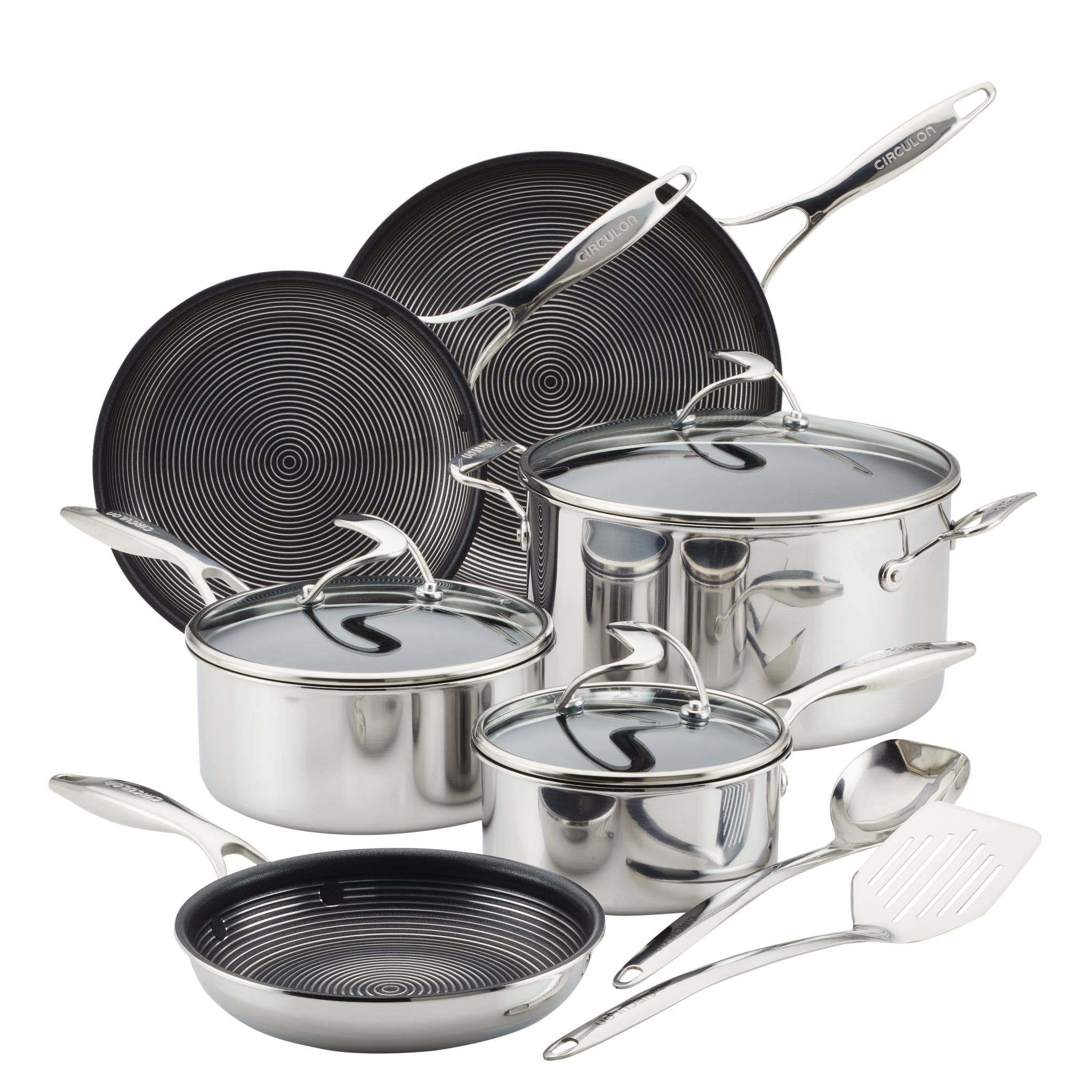 circulon-steelshield-11-piece-clad-stainless-steel-and-hybrid-nonstick-cookware- image 1