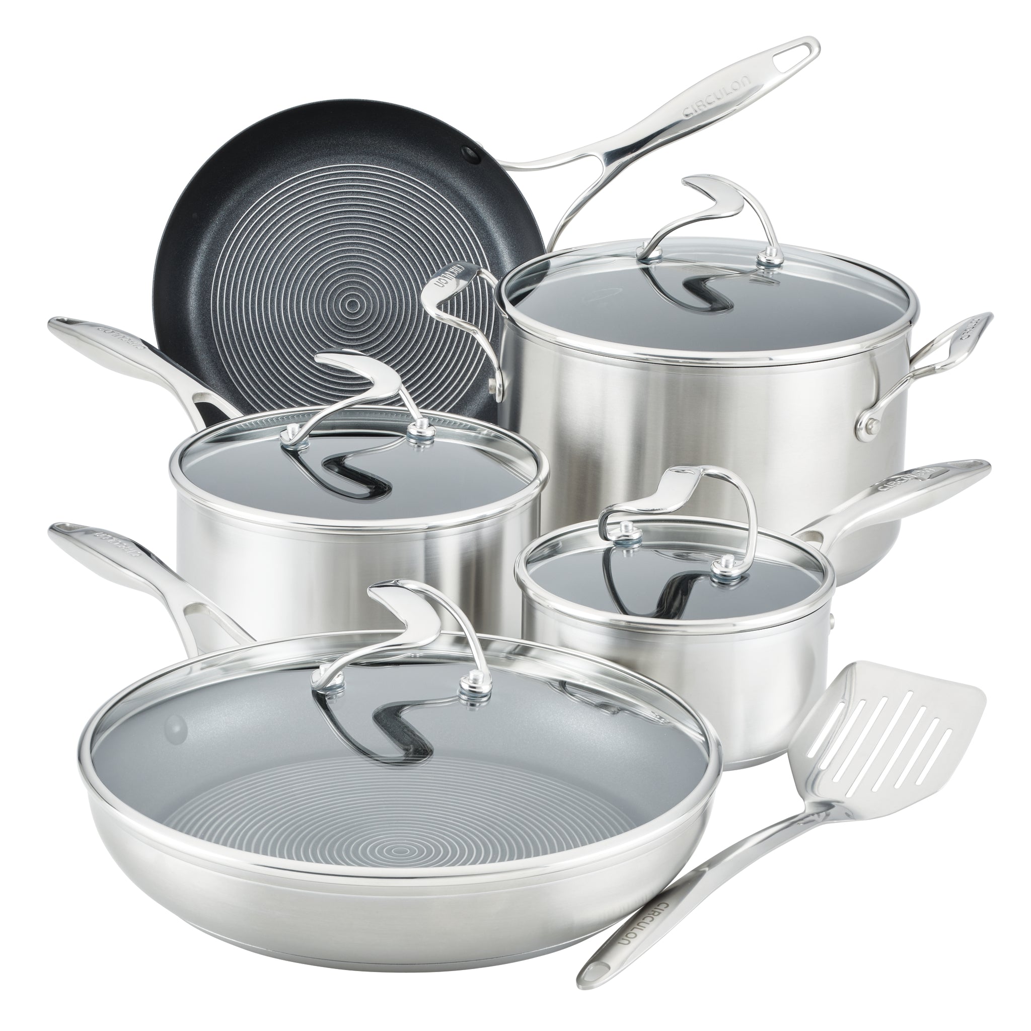 circulon-10-piece-hybrid-stainless-steel-cookware-set-induction-compatible image 1