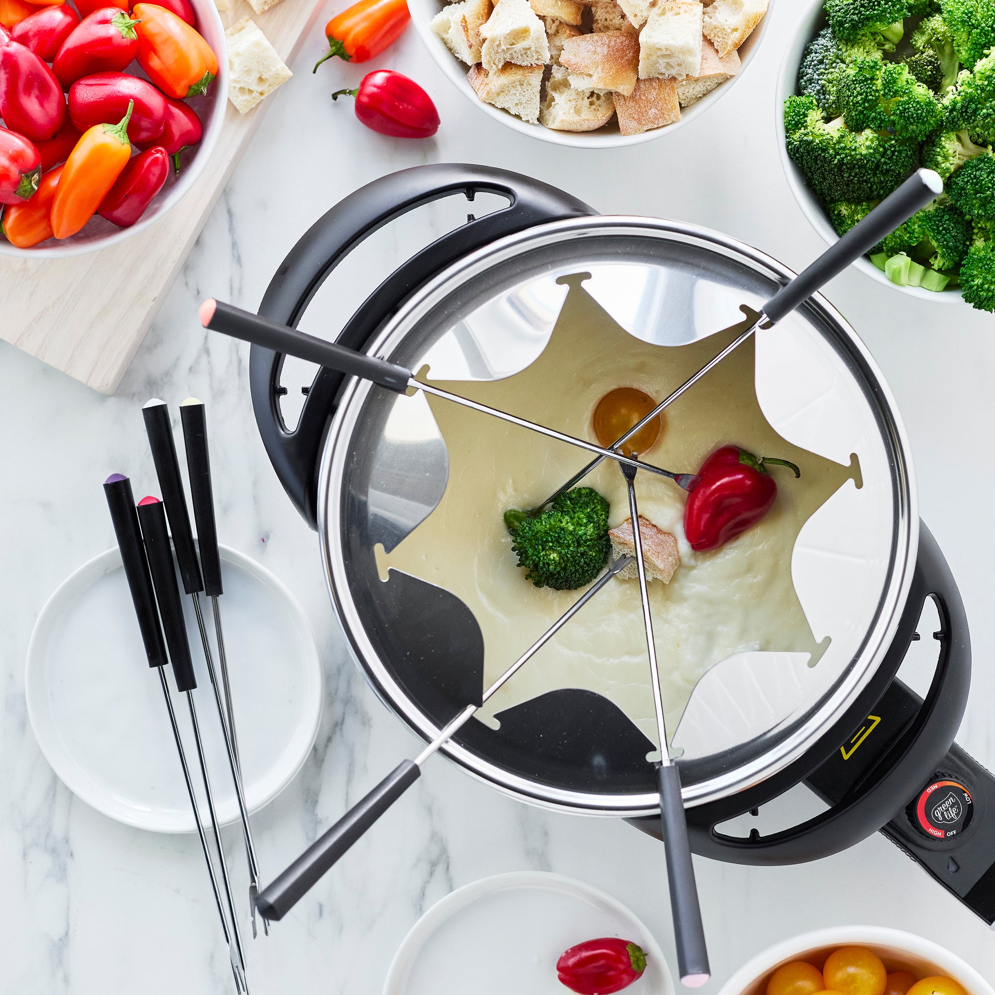 greenlife-healthy-ceramic-nonstick-fondue-party-set-3qt image 2