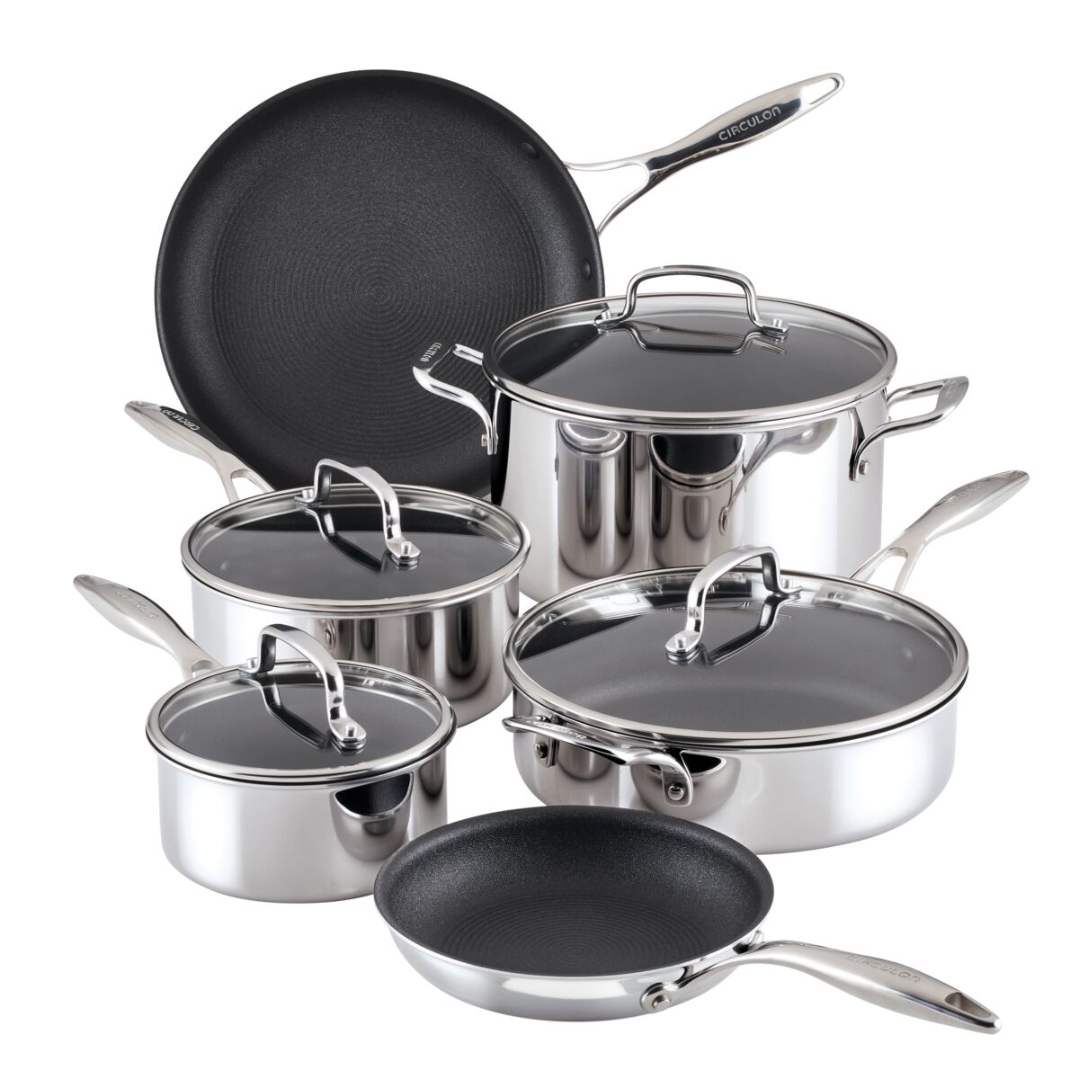circulon-scratchdefense-c1-10-piece-clad-nonstick-cookware-set image 1