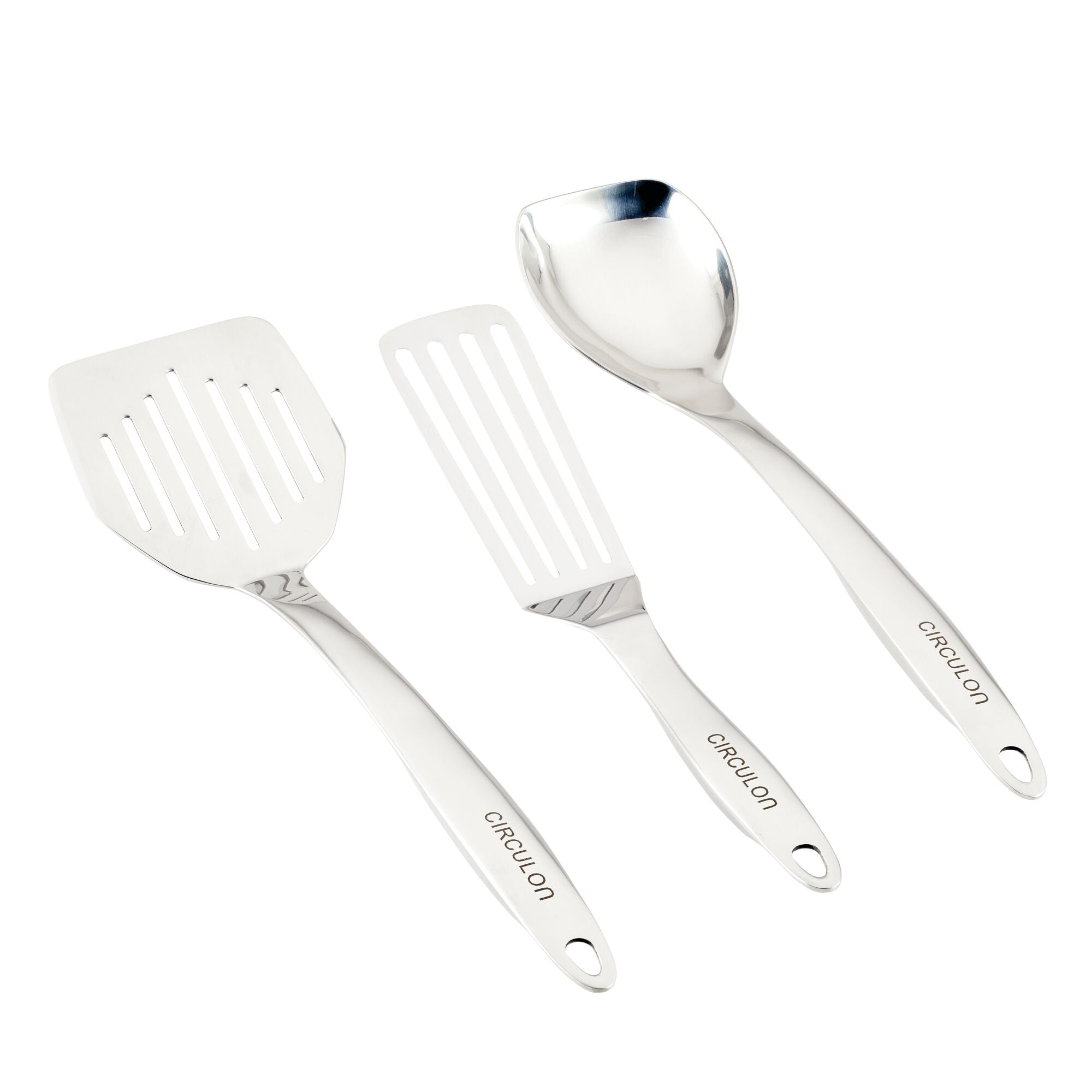 circulon-3-piece-kitchen-utensils-set-stainless-steel-hollow-handle-tools image 1