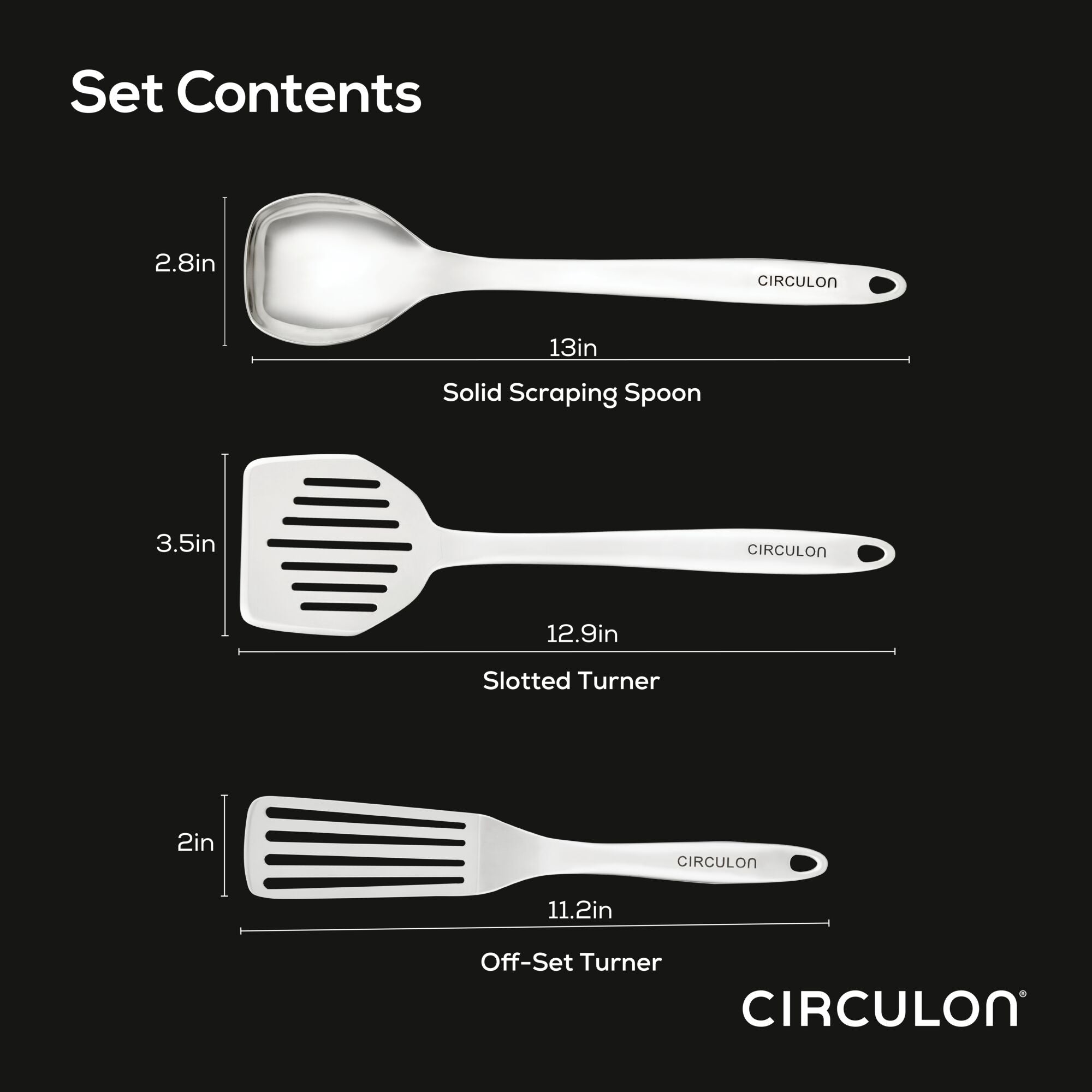 circulon-3-piece-kitchen-utensils-set-stainless-steel-hollow-handle-tools image 2