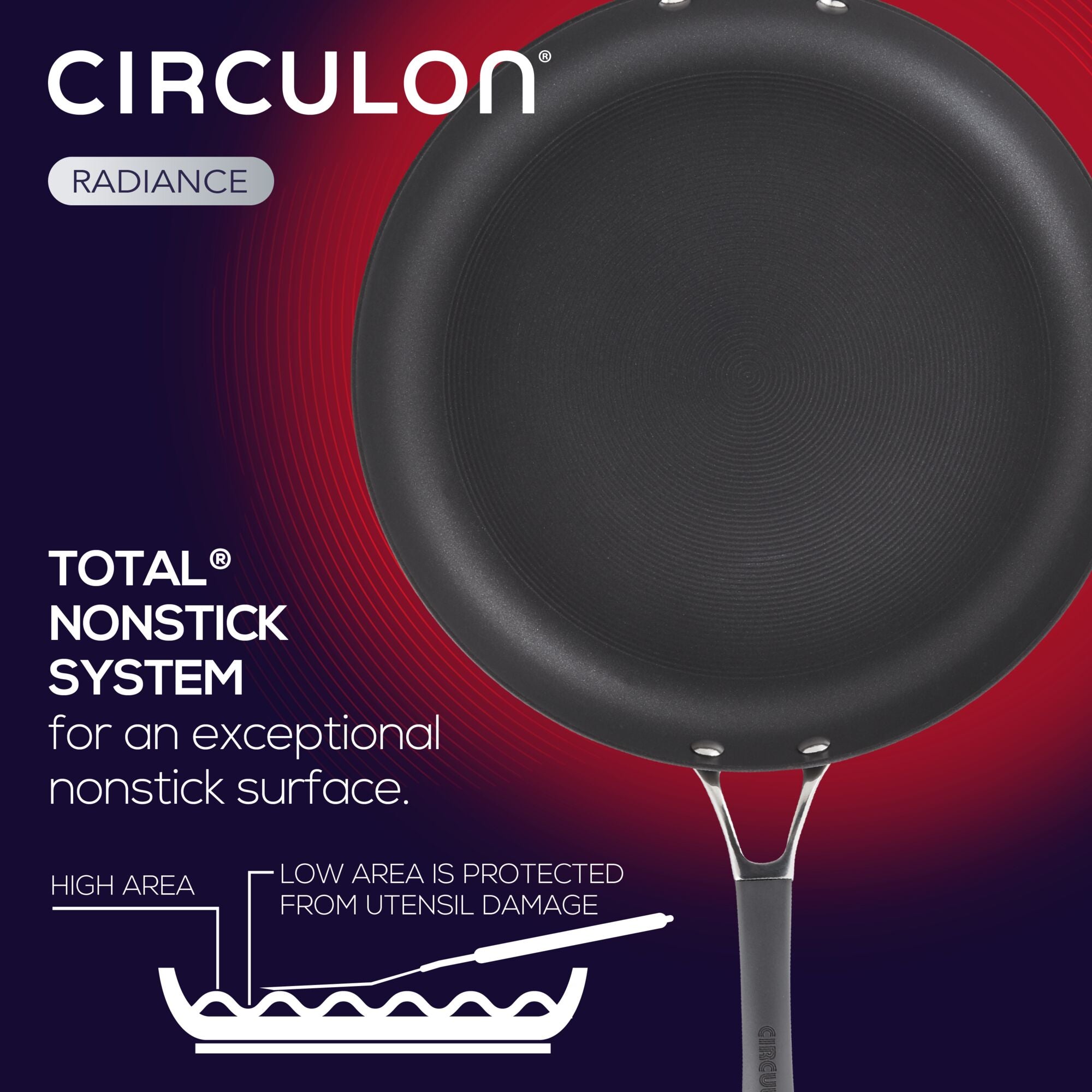 circulon-14-inch-hard-anodized-nonstick-frying-pan-with-helper-handle image 2