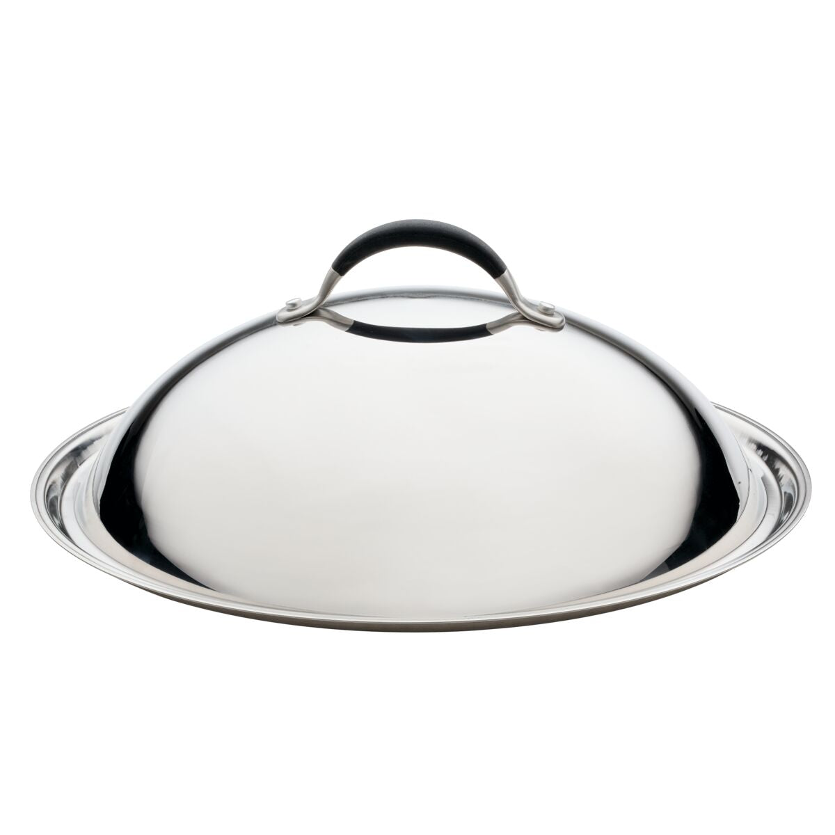 circulon-14-inch-stainless-steel-domed-lid-with-silicone-grip image 1