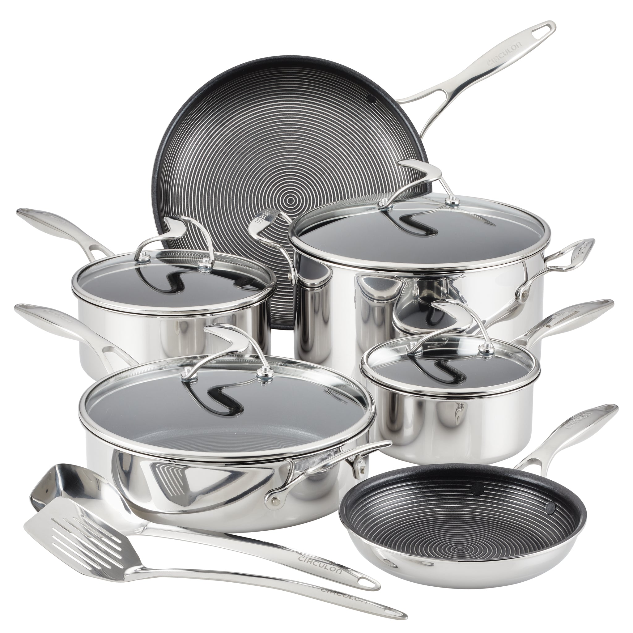 circulon-10-piece-steelshield-stainless-steel-cookware-set-with-2-piece-bonus-ut image 1